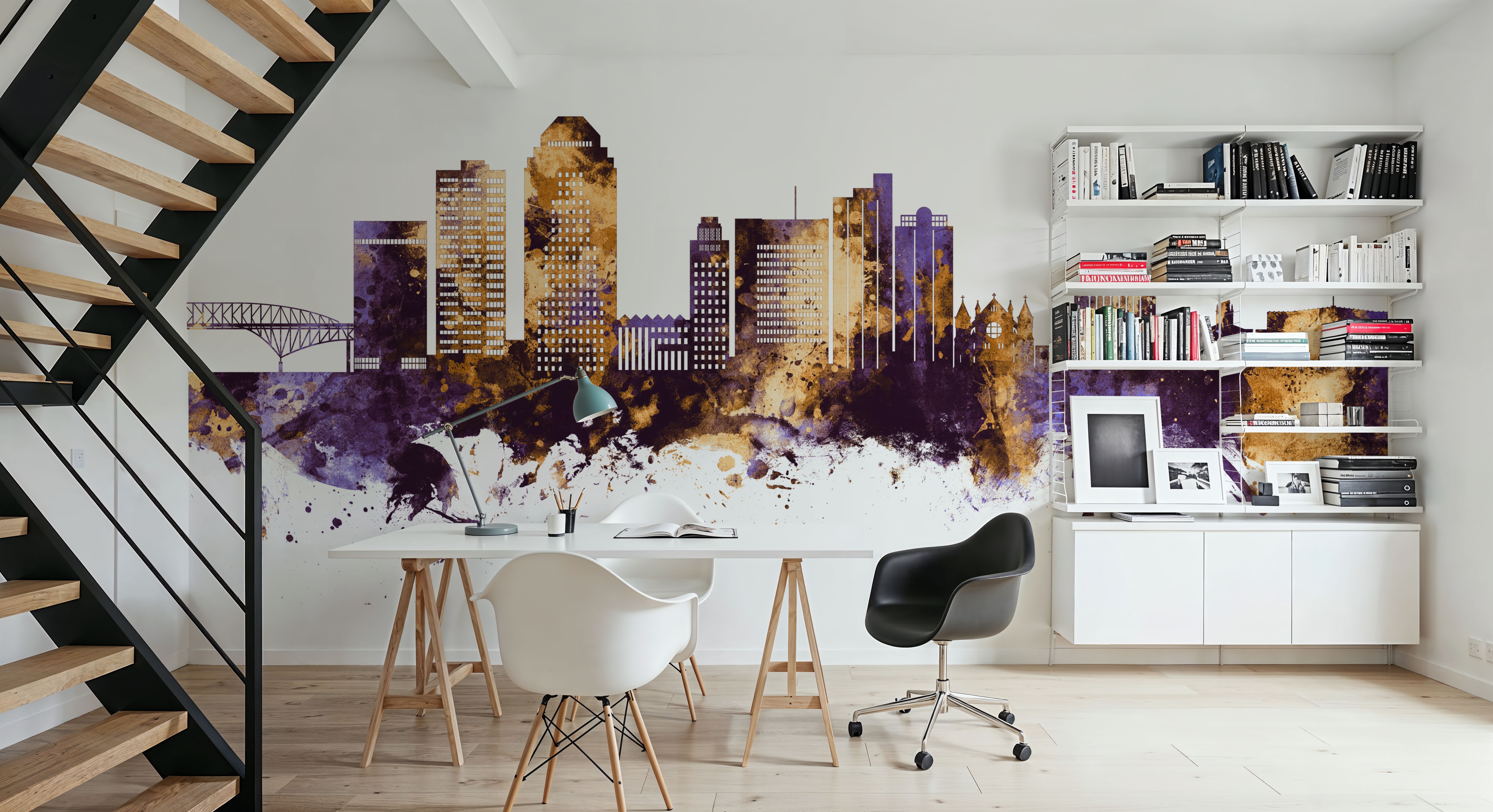 Shreveport Louisiana Skyline Purple & Gold