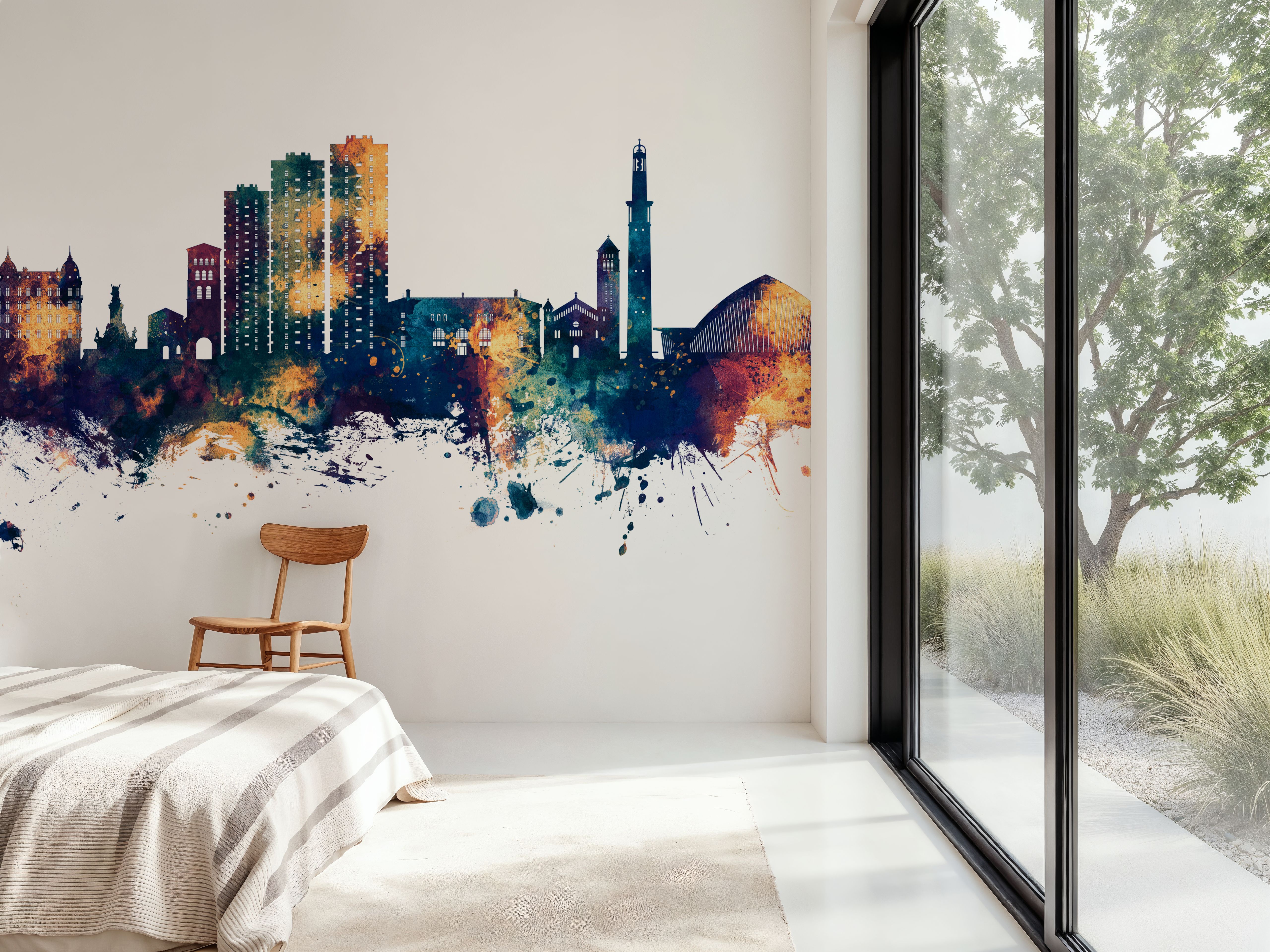 Grenoble Skyline Blue & Bronze