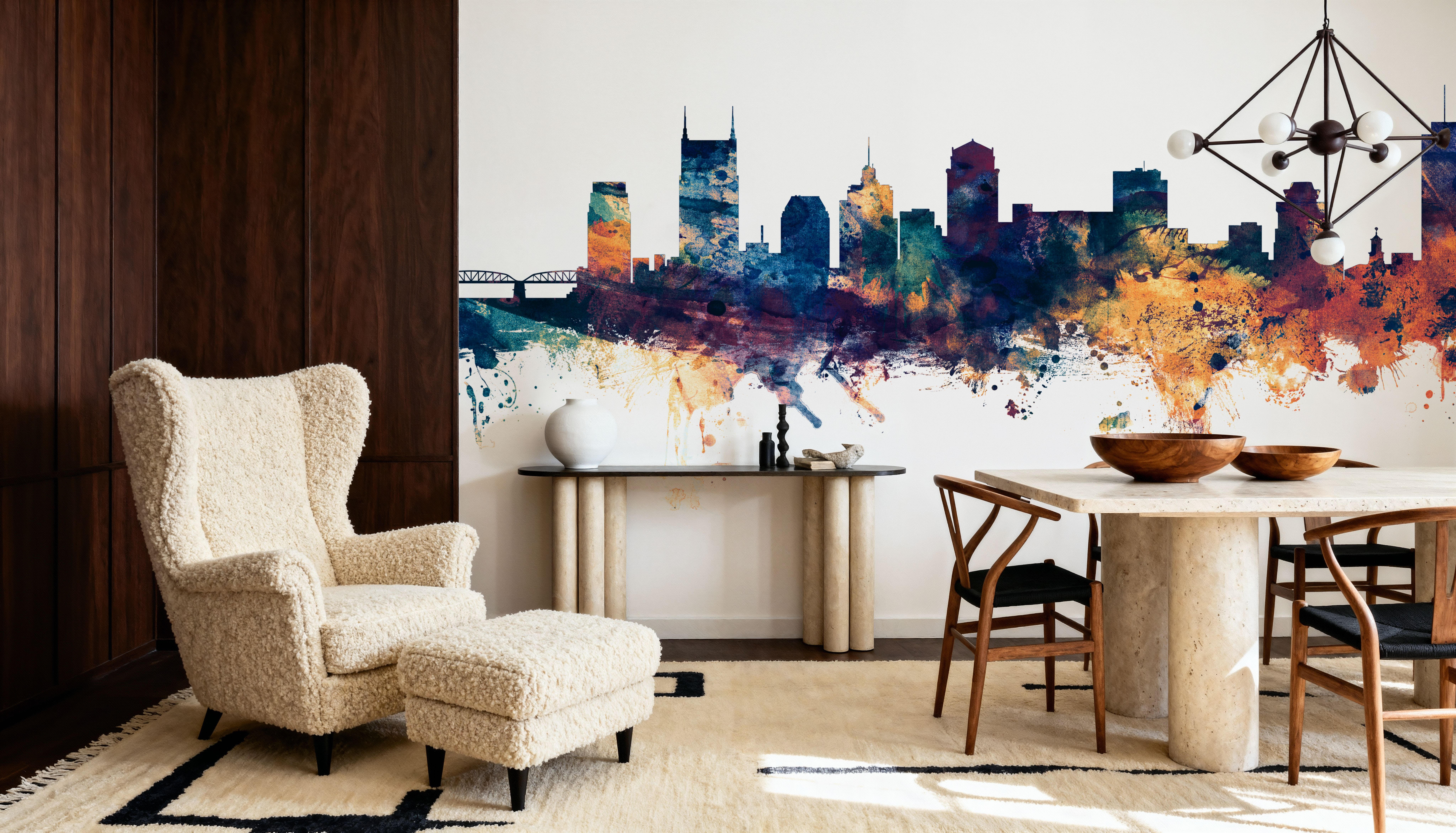 Nashville Tennessee Skyline Blue & Bronze