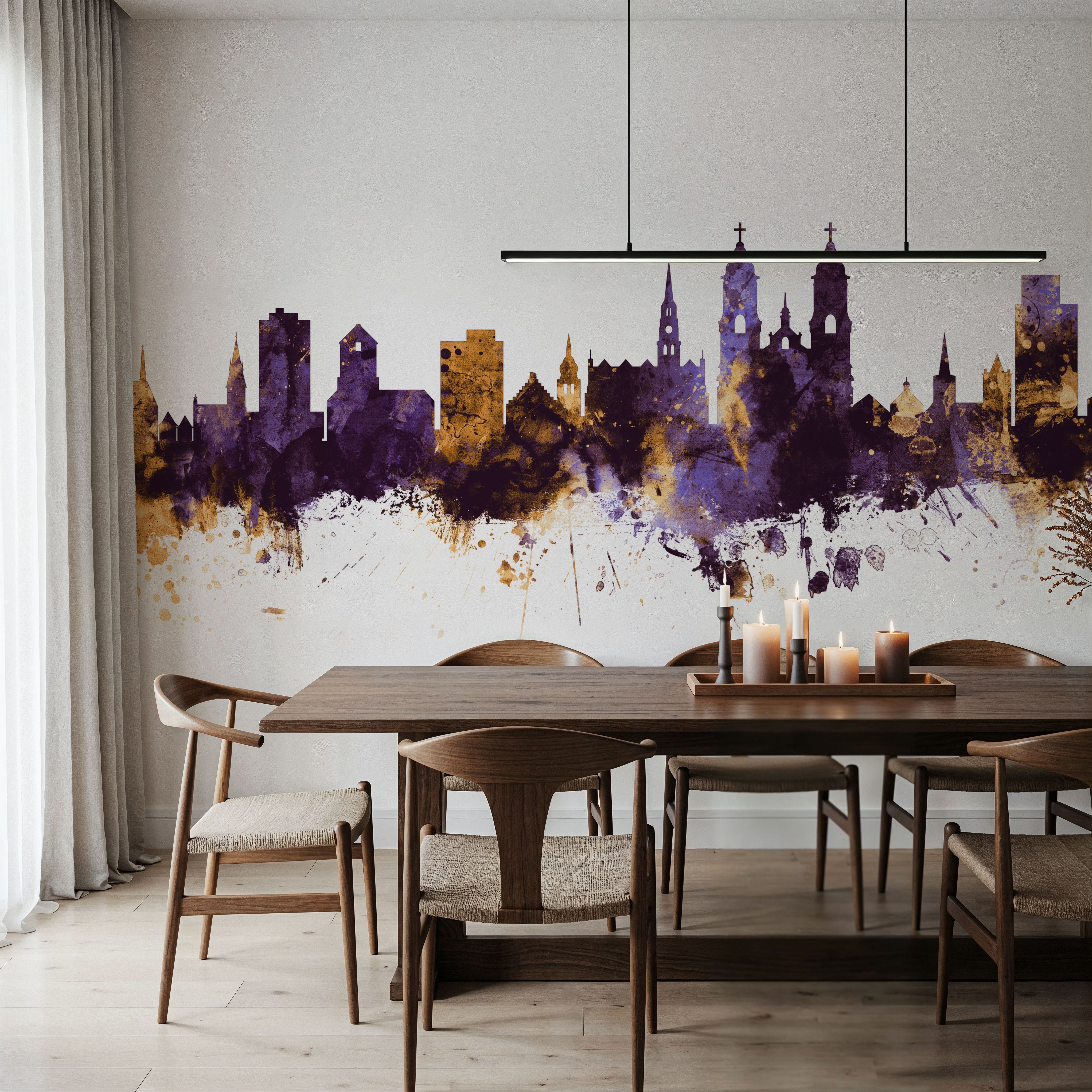 St Gallen Switzerland Skyline Purple & Gold