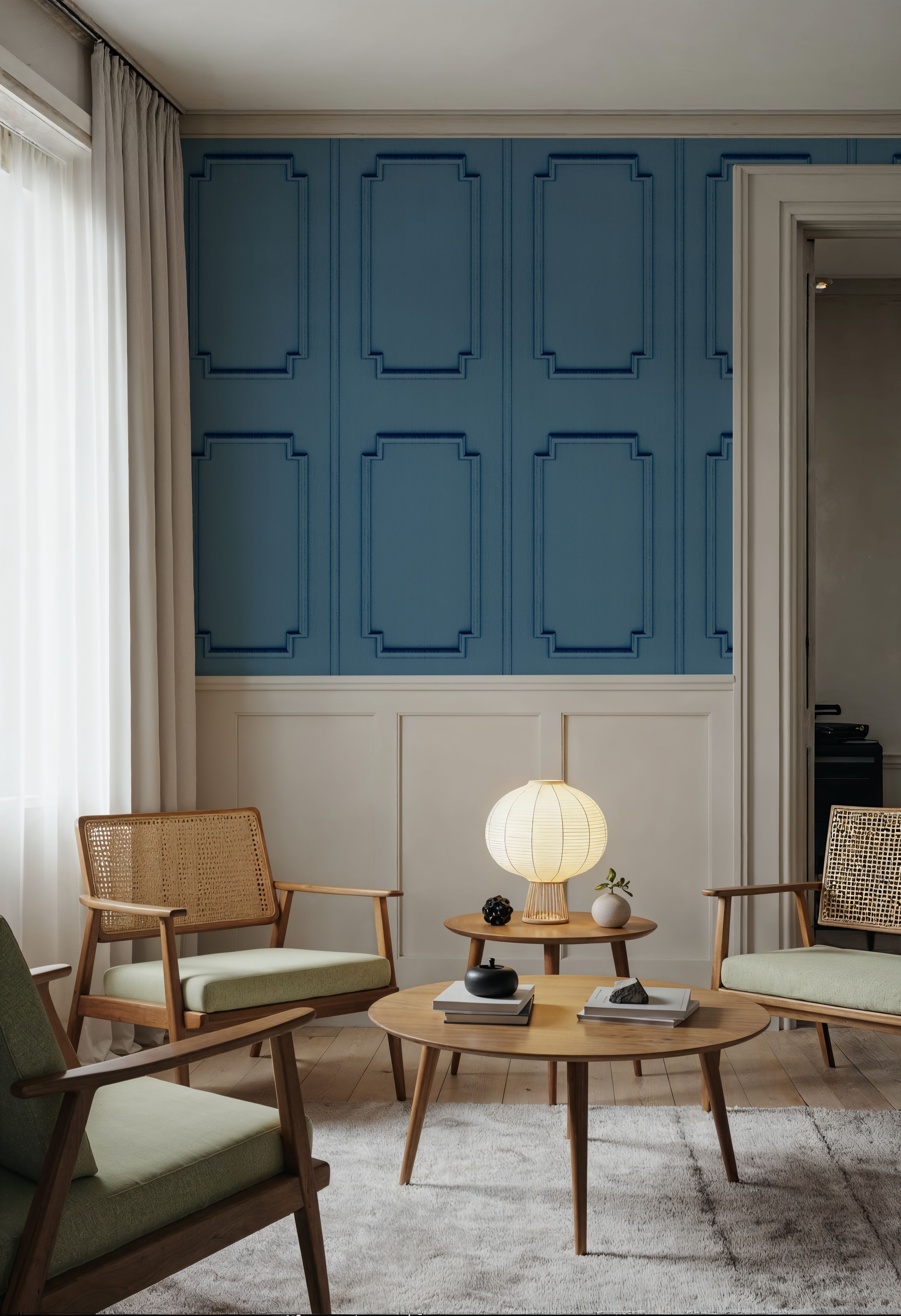 Faux Wall Panel Moulding, Sky Blue