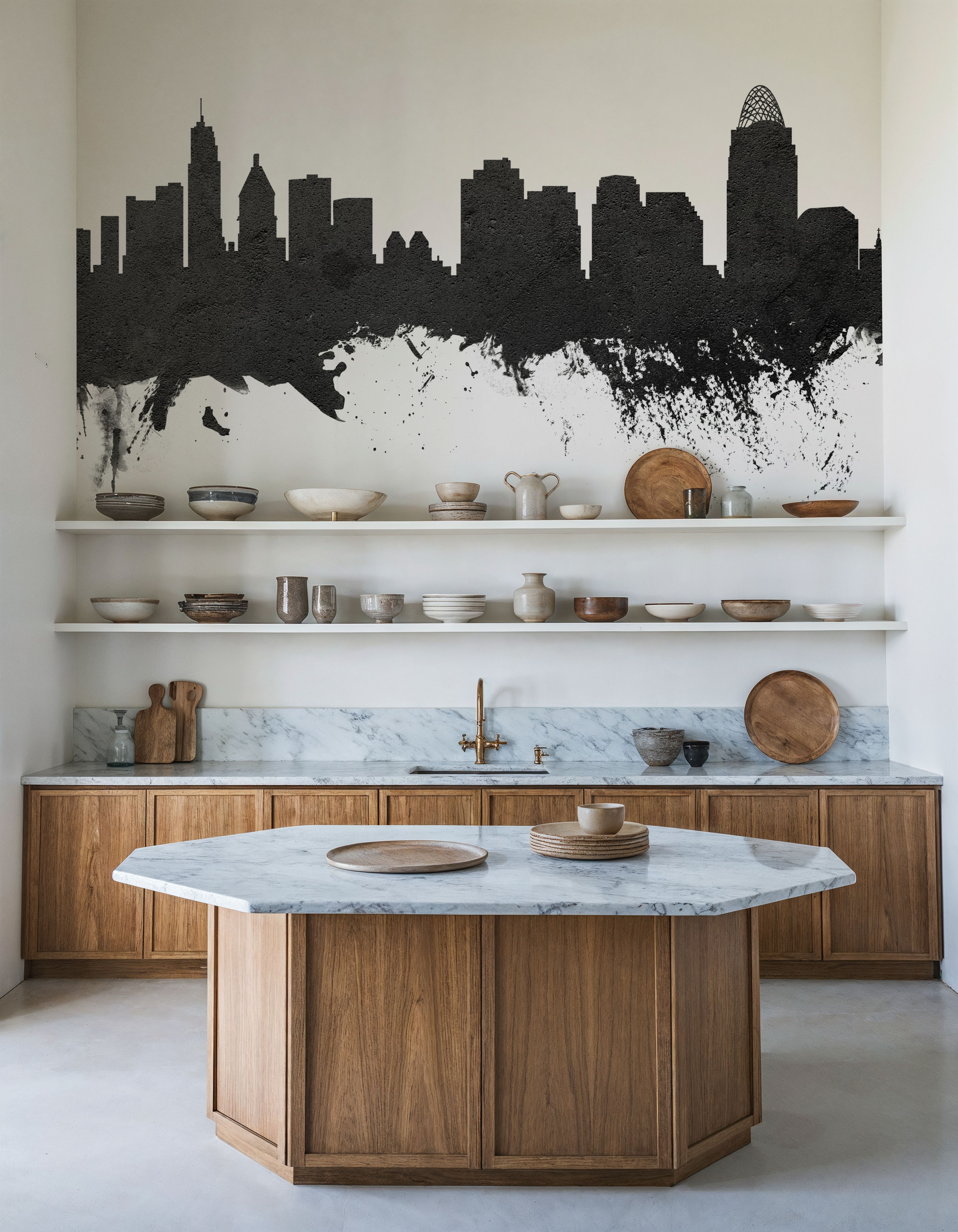 Cincinnati Ohio Skyline Black & White