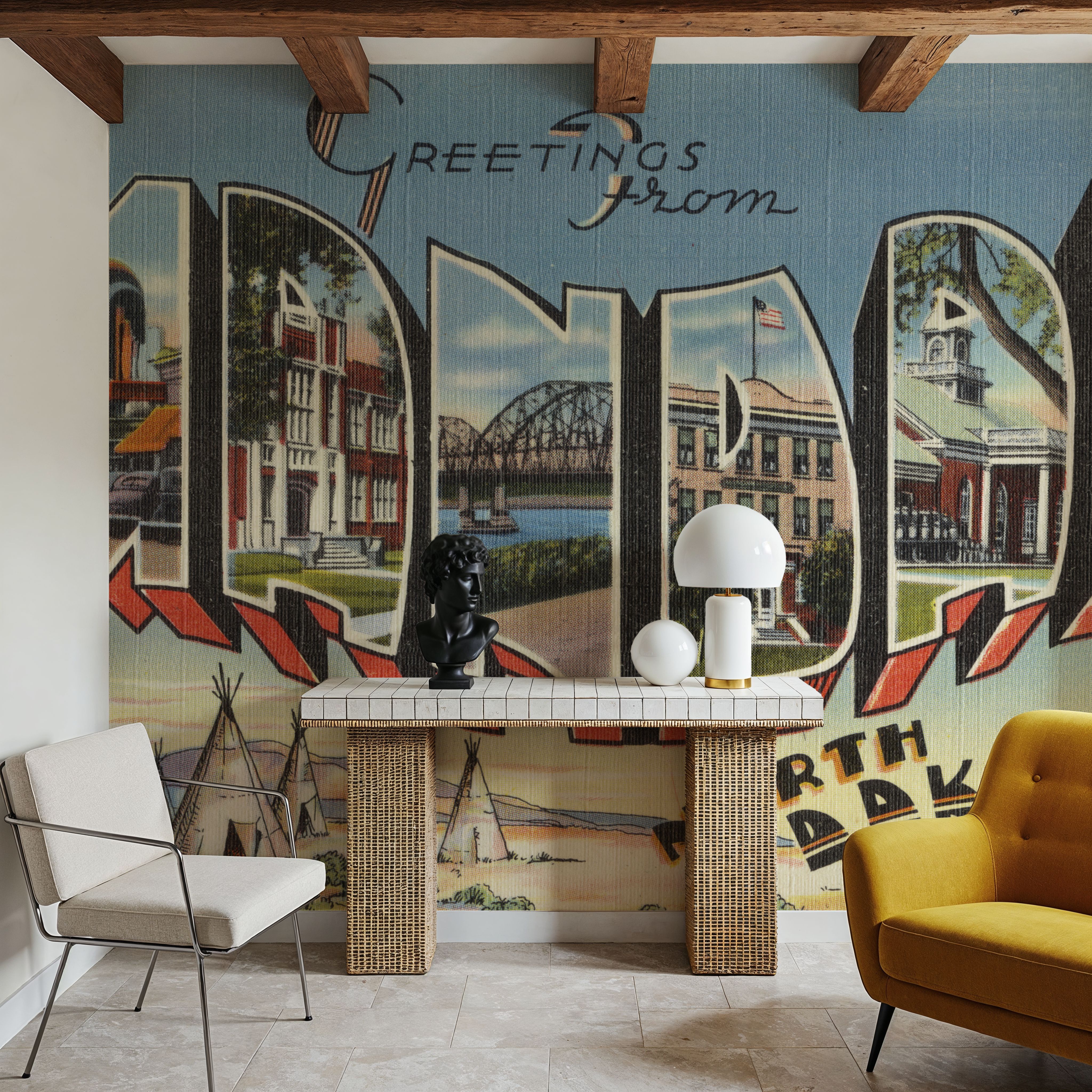 Greetings from Mandan - Screenprint Postcard