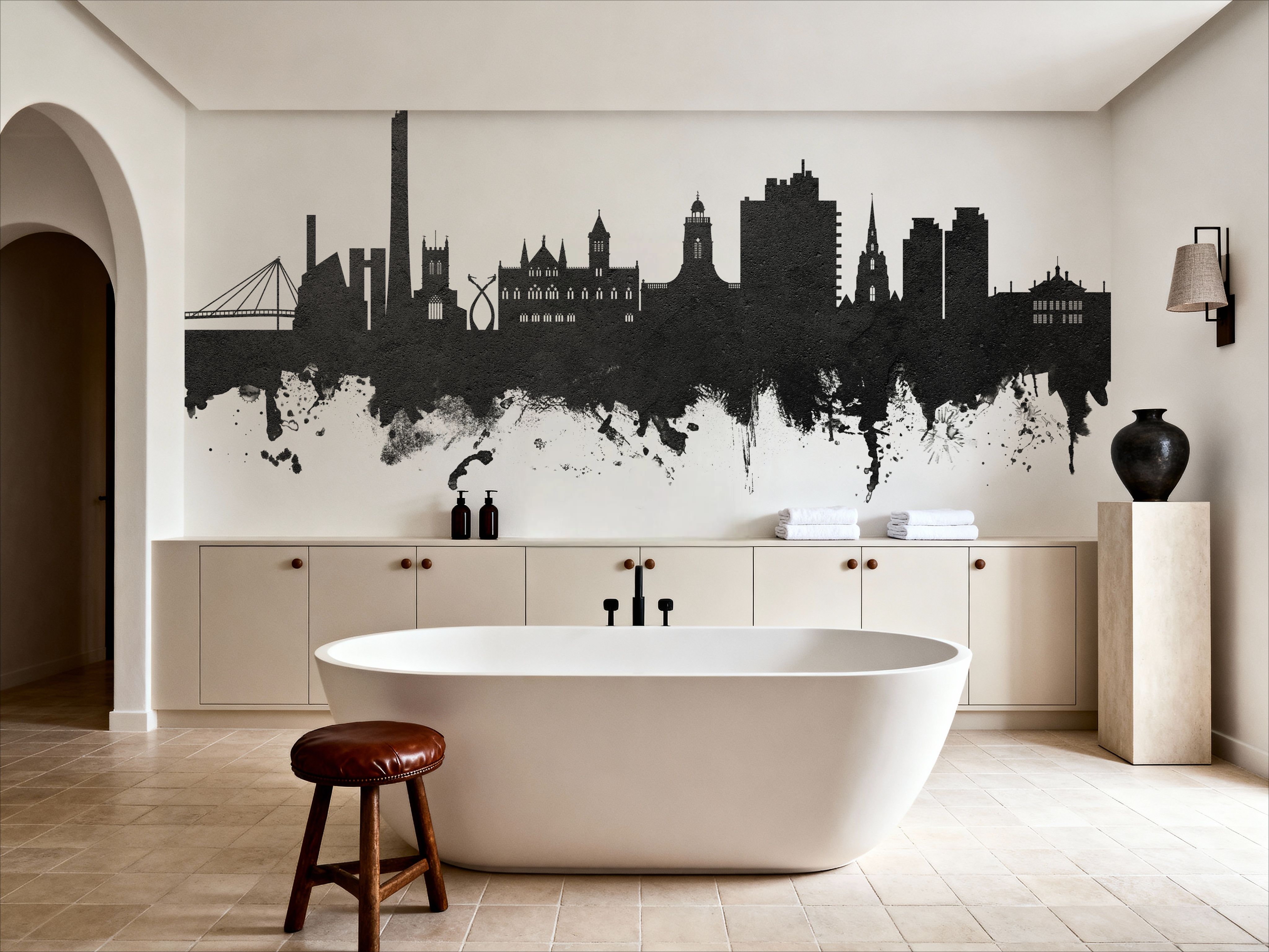 Northampton England Skyline Black & White