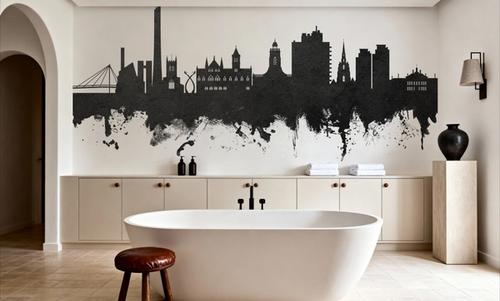 Northampton England Skyline Black & White