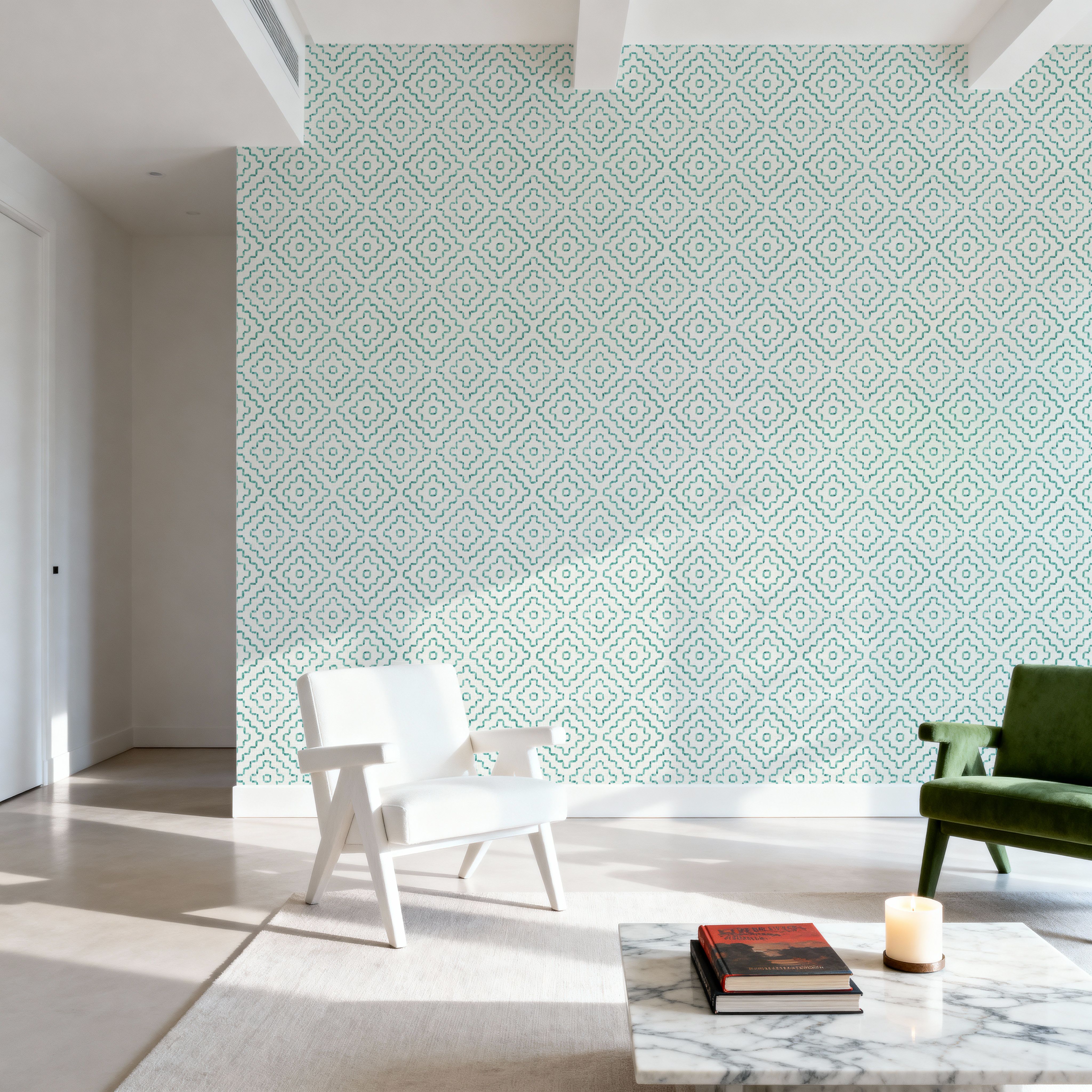 Mixed Greens Turqouise Inverse