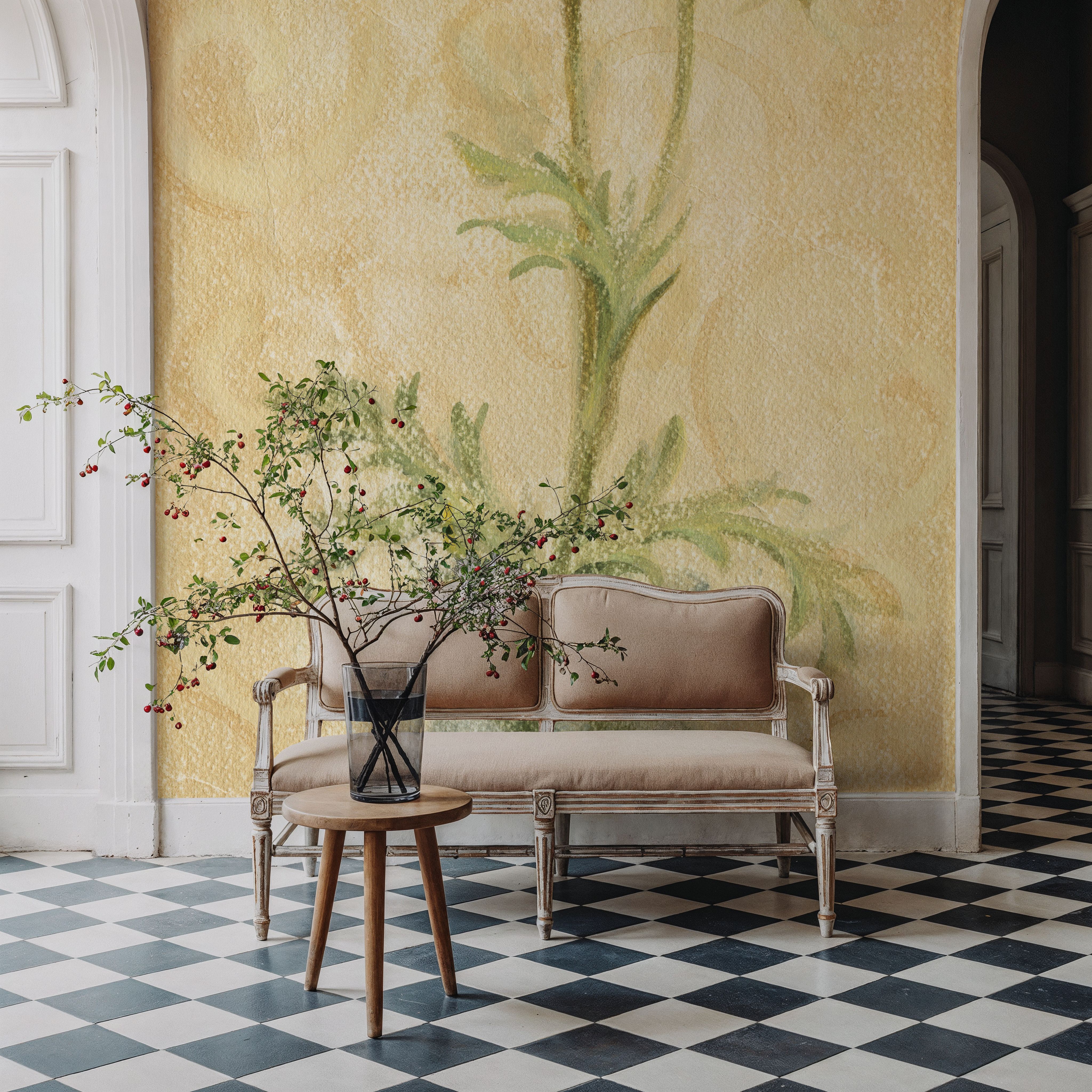 Vintage Pin Cushion in Glass Vase