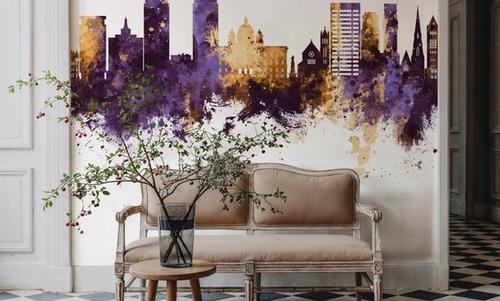 Syracuse New York Skyline Purple & Gold