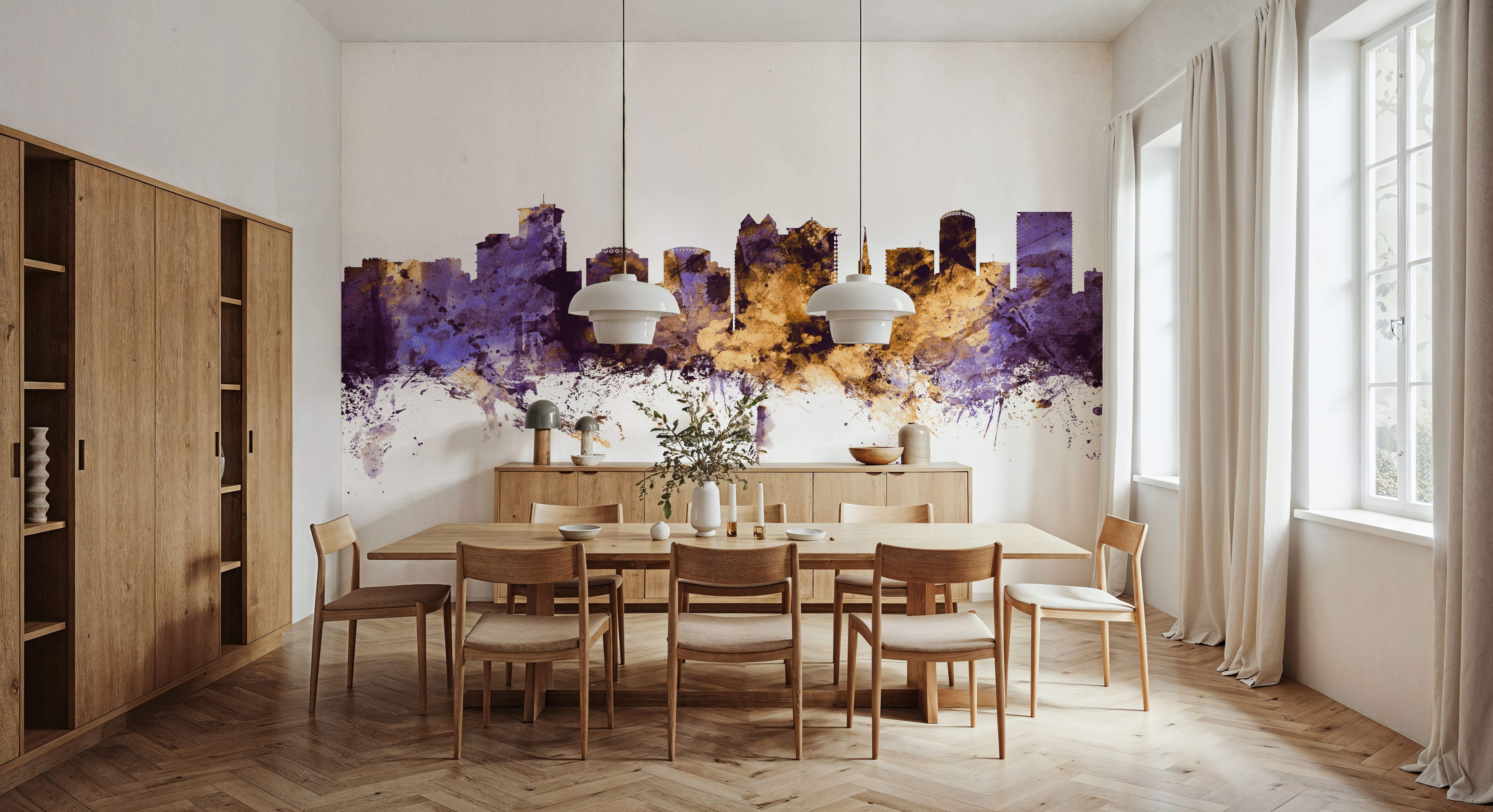 Orlando Florida Skyline Purple & Gold