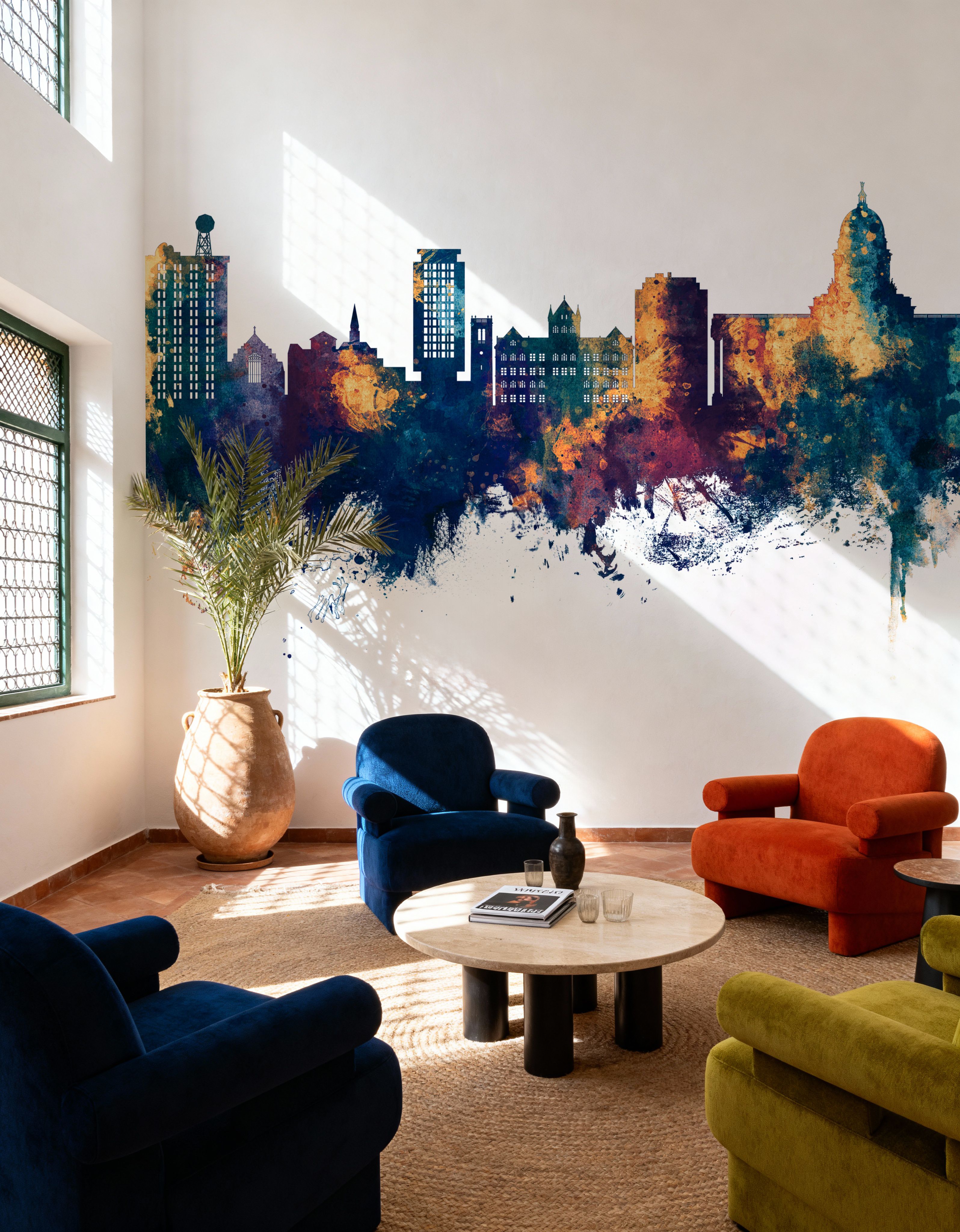 Madison Wisconsin Skyline Blue & Bronze