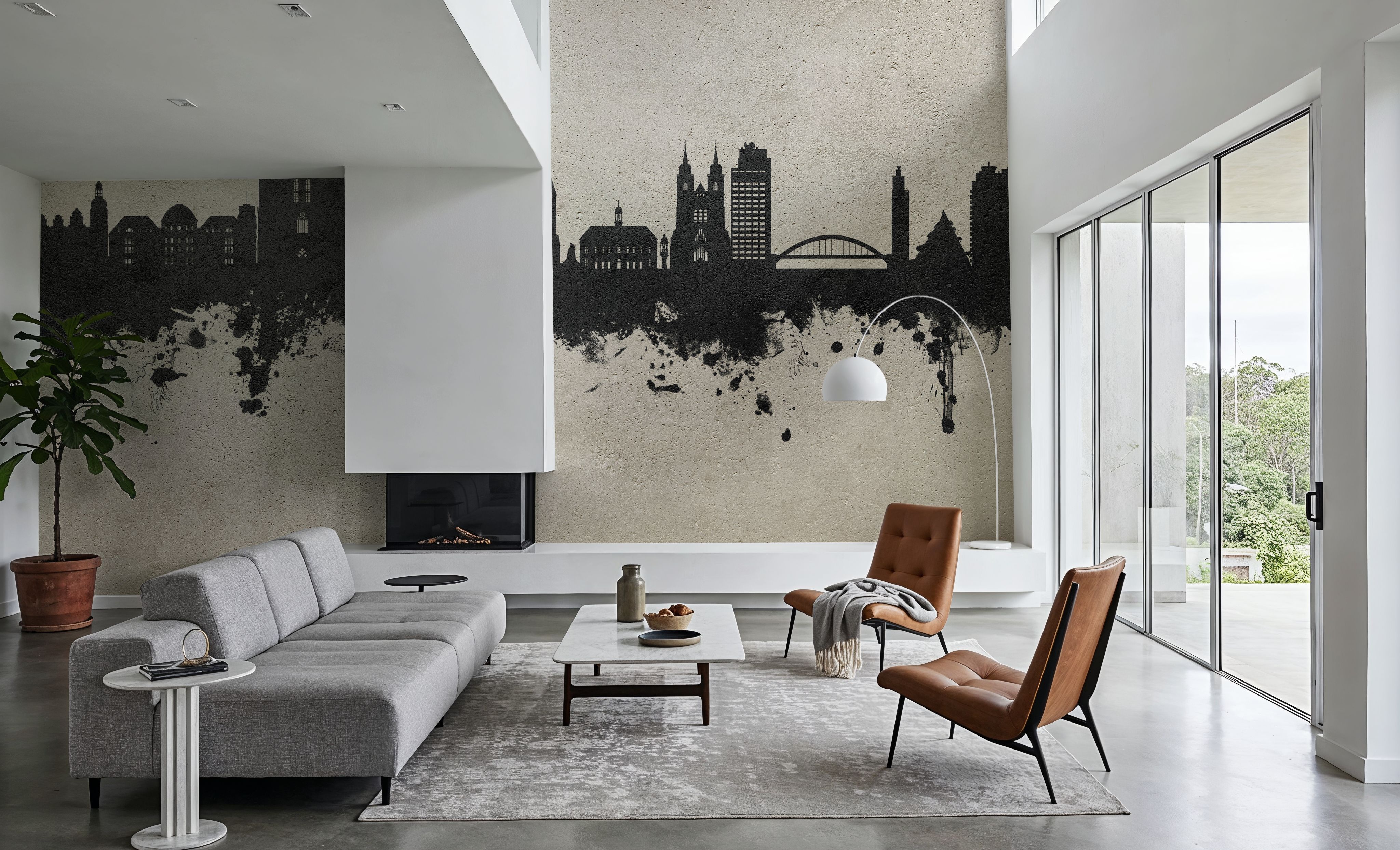 Magdeburg Germany Skyline Concrete, Papel pintado