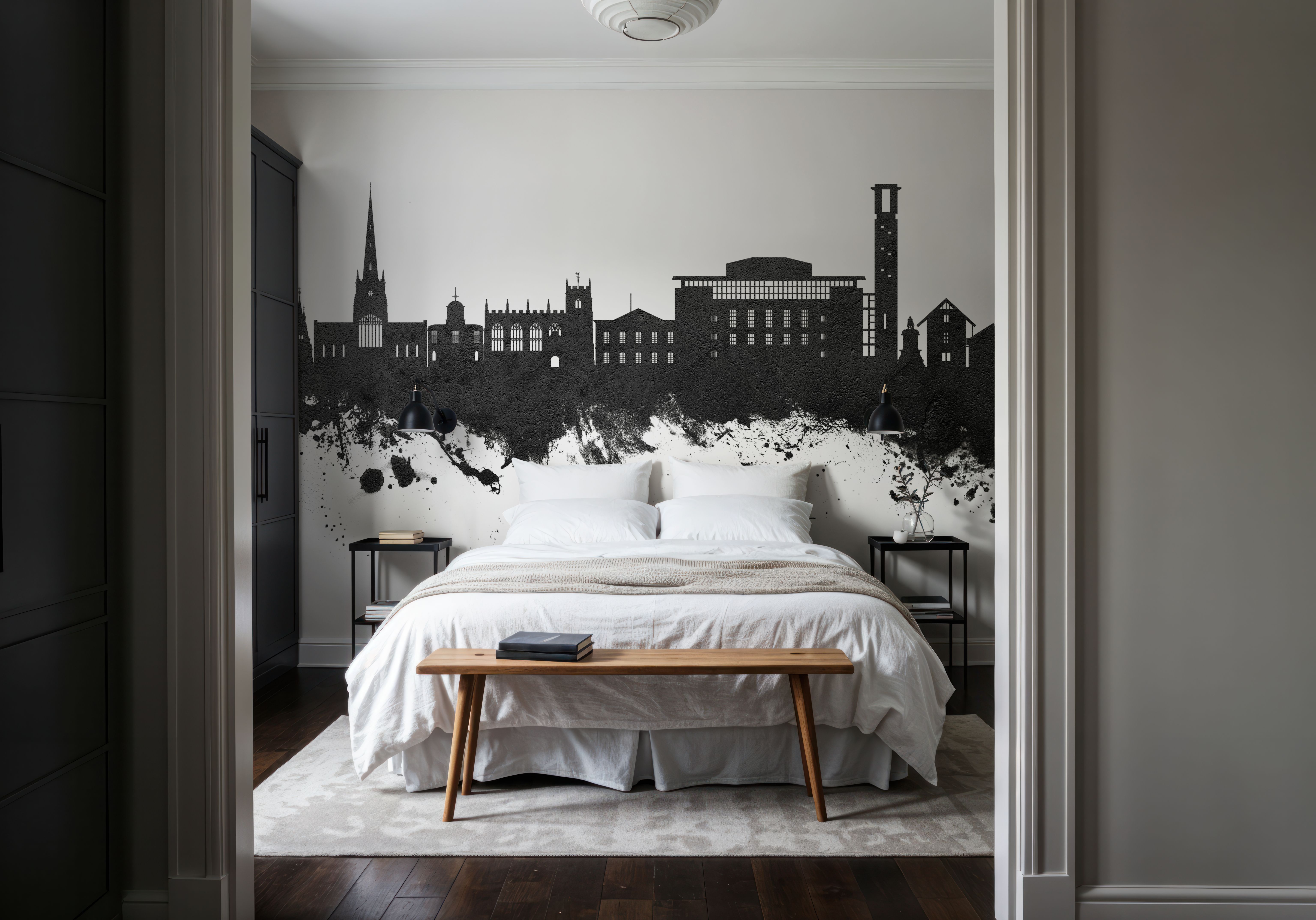 Stratford-upon-Avon England Skyline Black & White