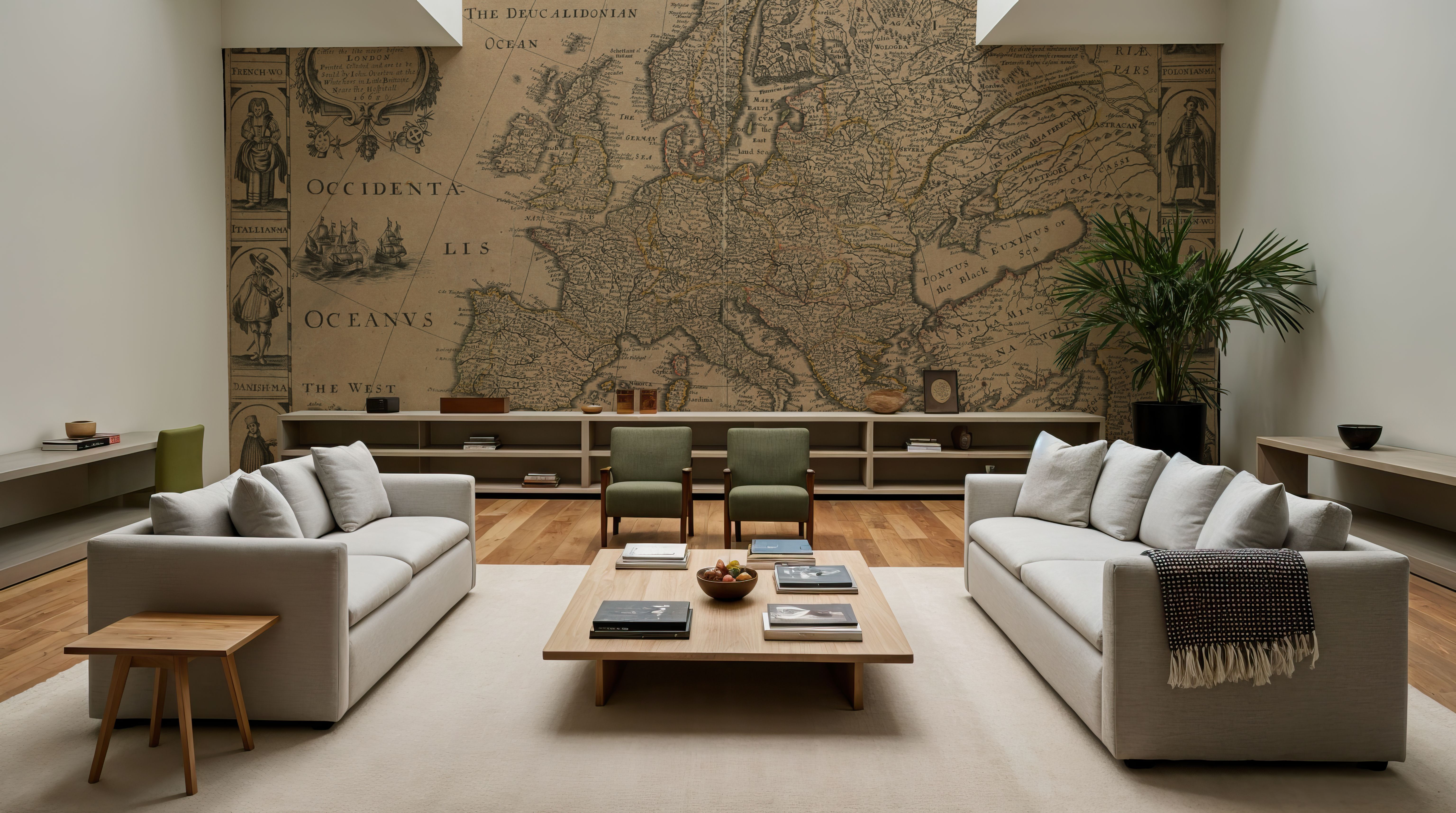 Map of Europe 1668, Papier peint