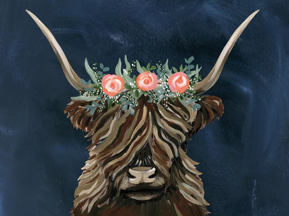 Longhorn with Rose Crown Dark