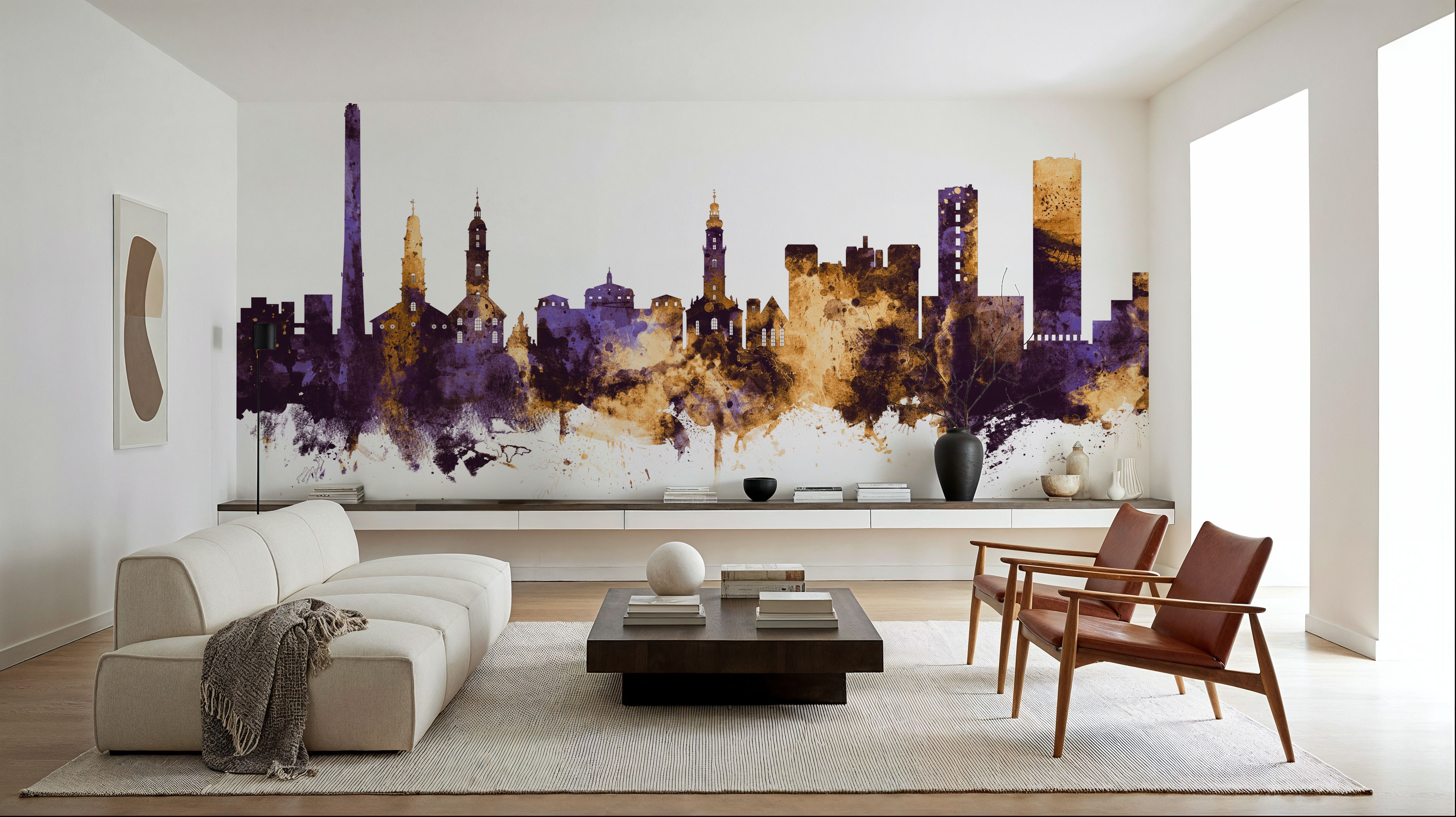 Erlangen Germany Skyline Purple & Gold