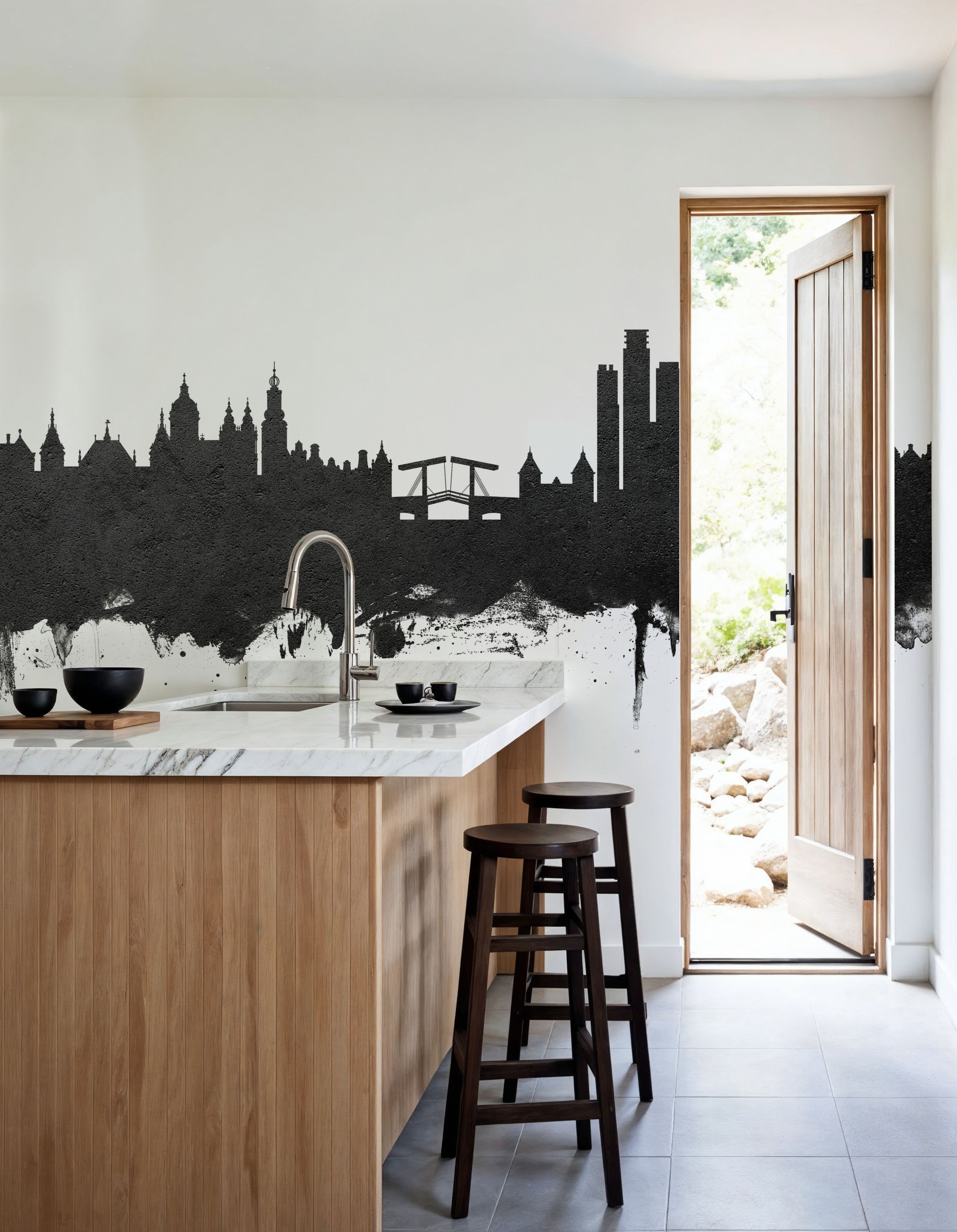 Amsterdam Skyline Black & White