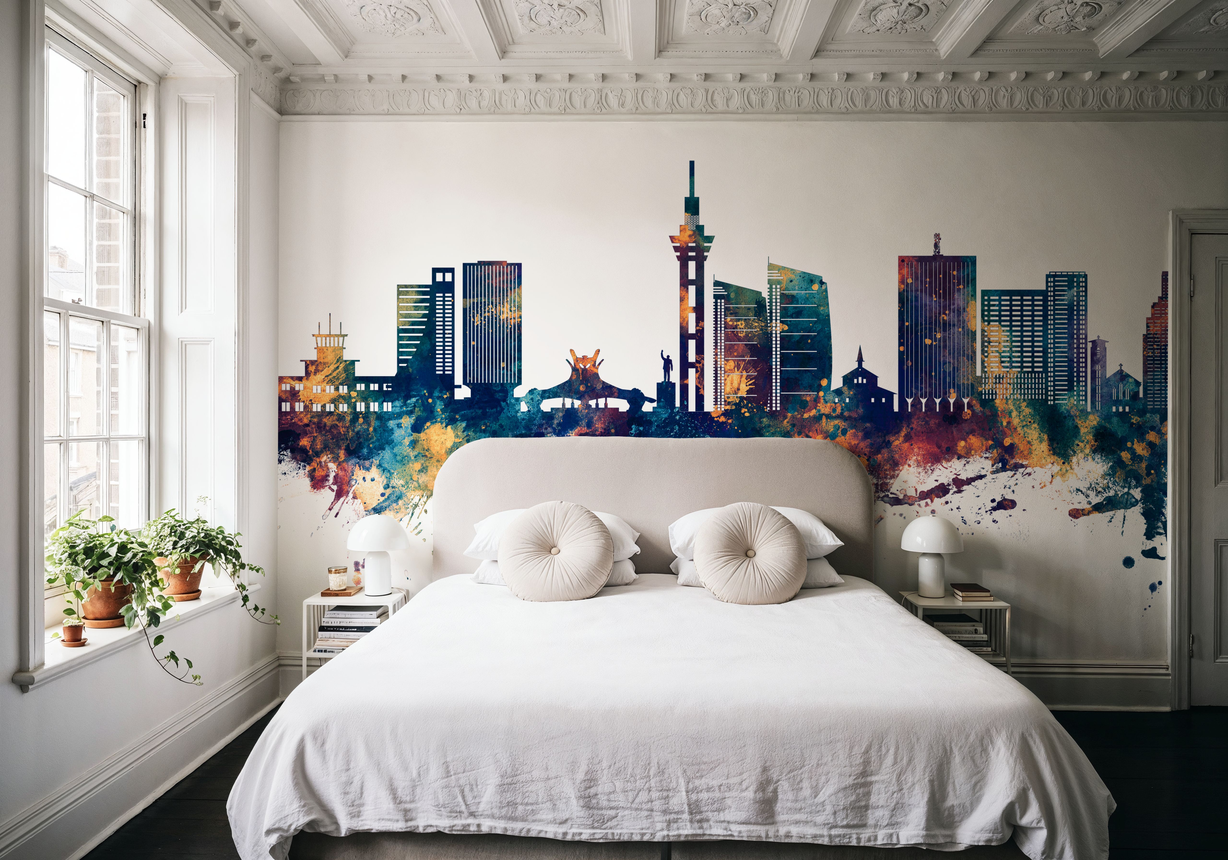 Kinshasa Skyline Blue & Bronze