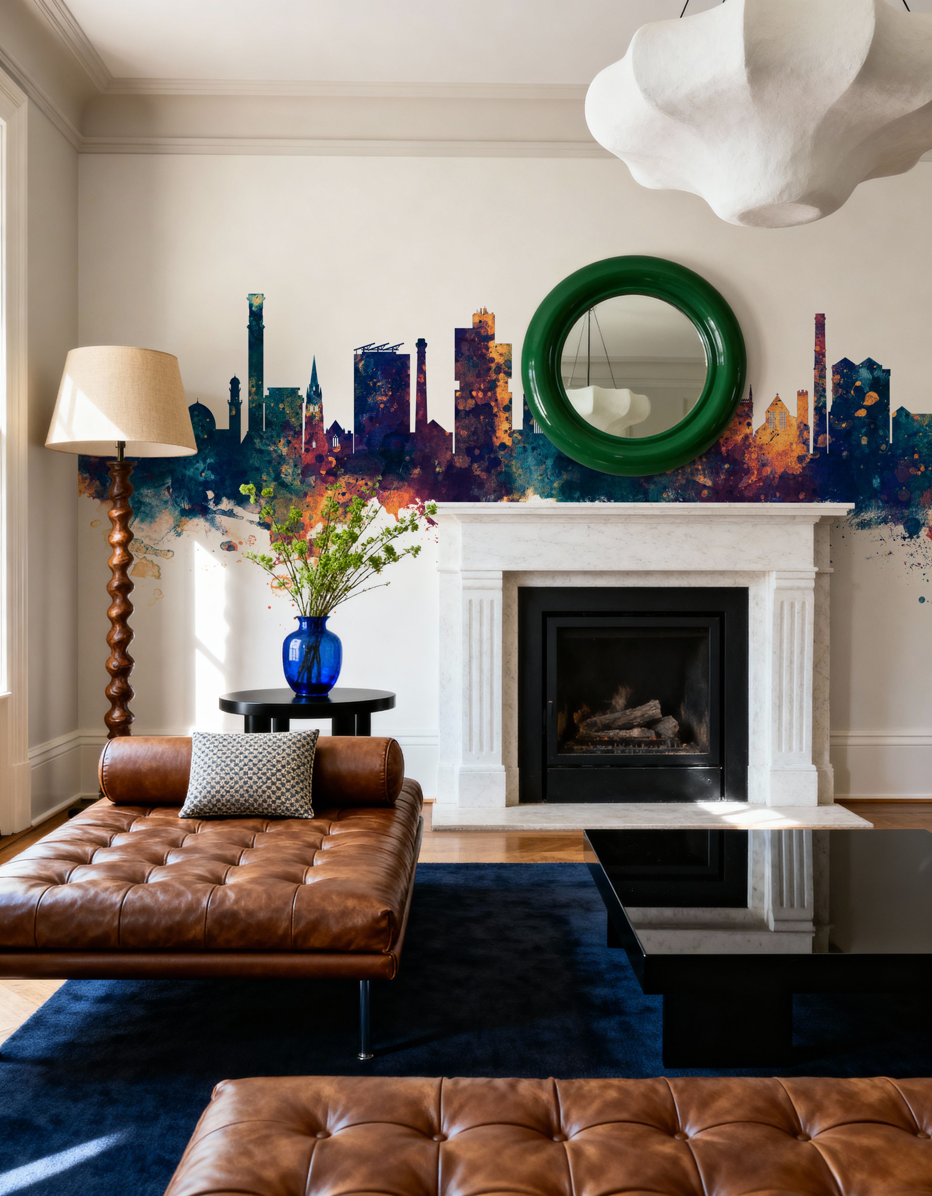 Bradford England Skyline Blue & Bronze