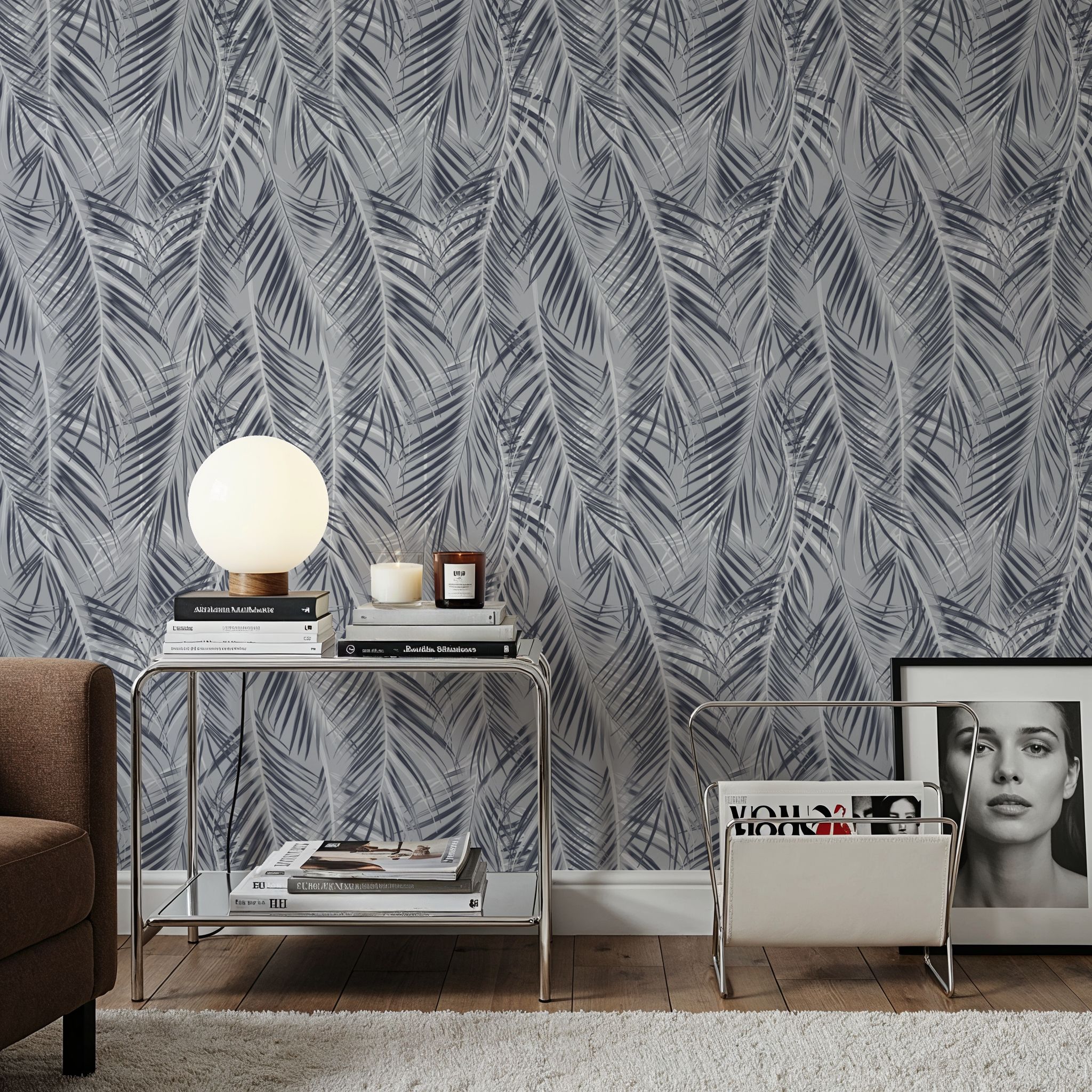 Swaying Palm Leaves, Grey