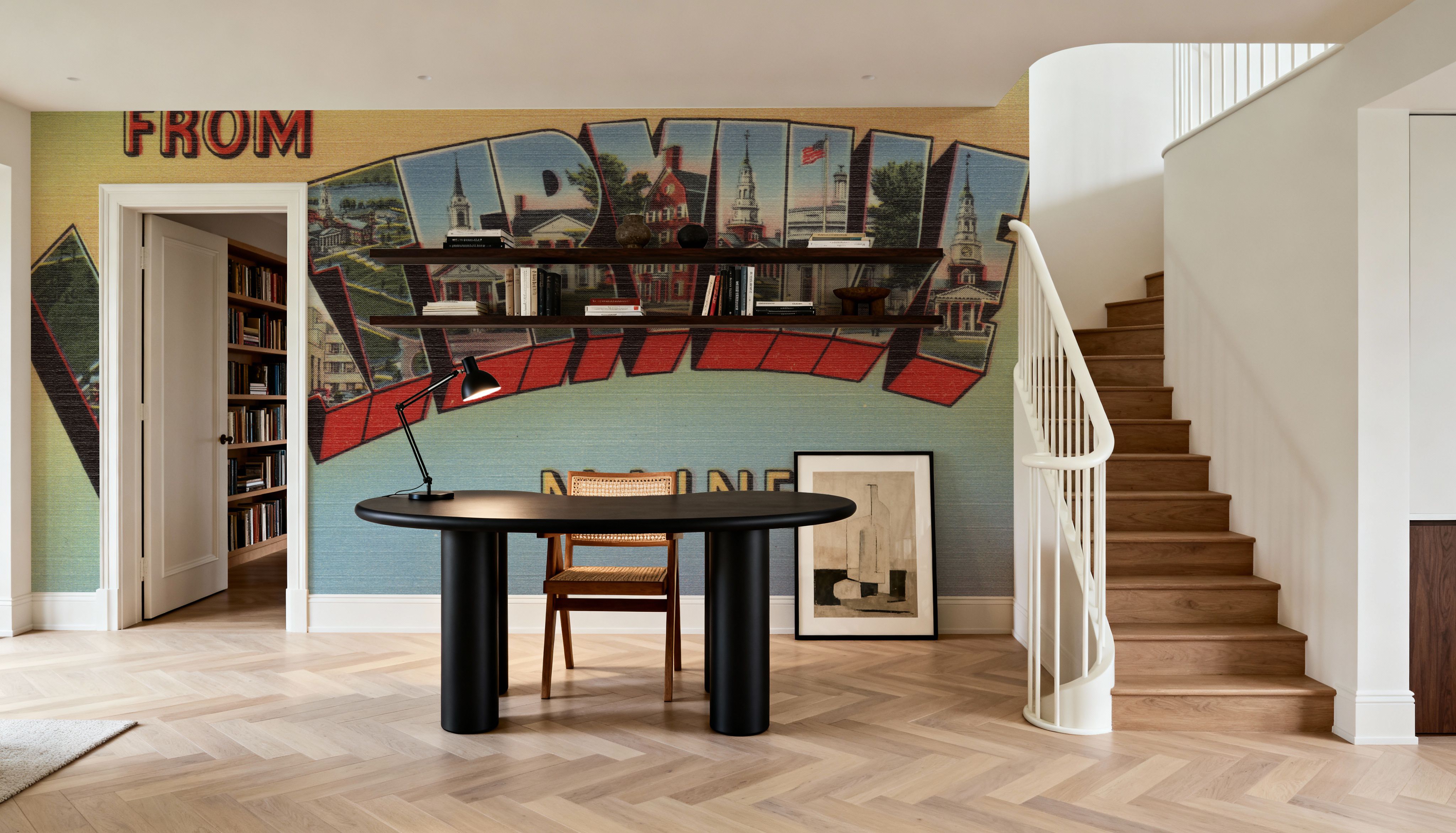 Greetings from Waterville - Screenprint Postcard, Wallpaper