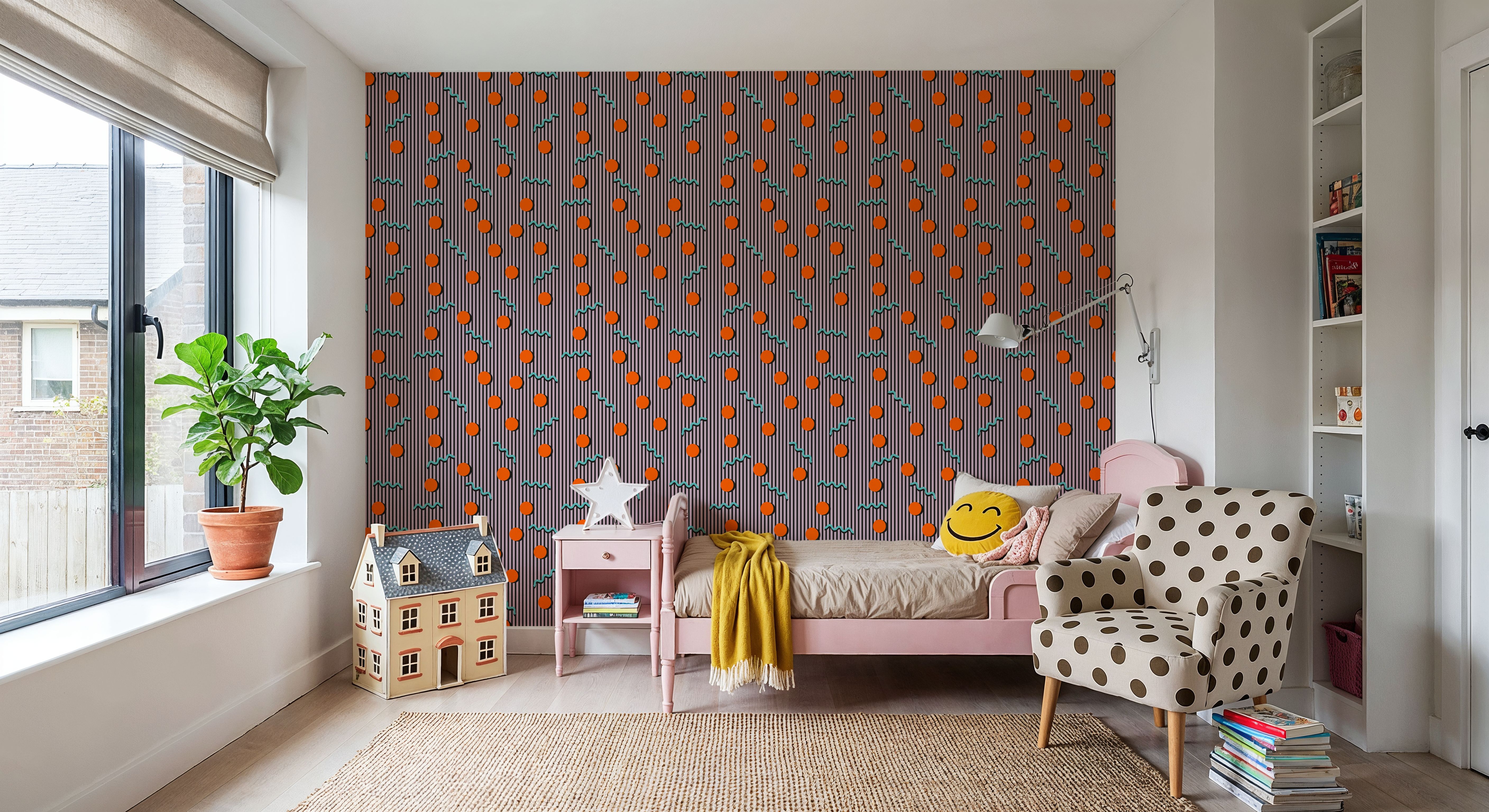 Memphis Dots & Stripes, Pink