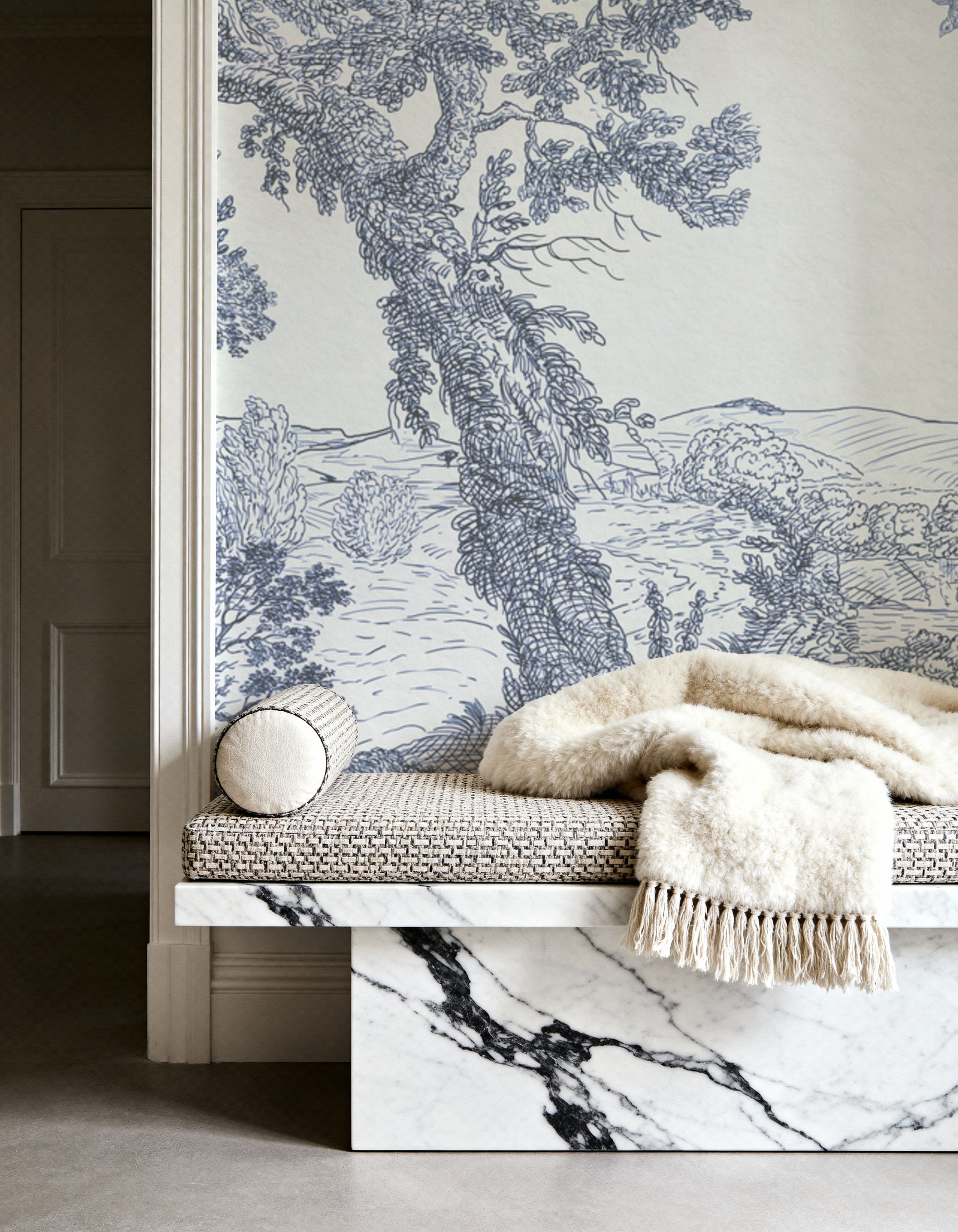 French Landscape, Dusty Blue