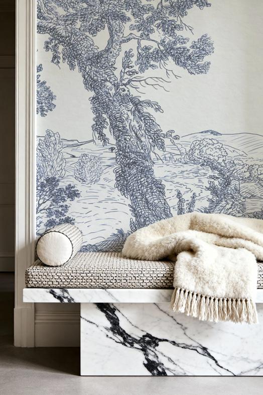 French Landscape, Dusty Blue