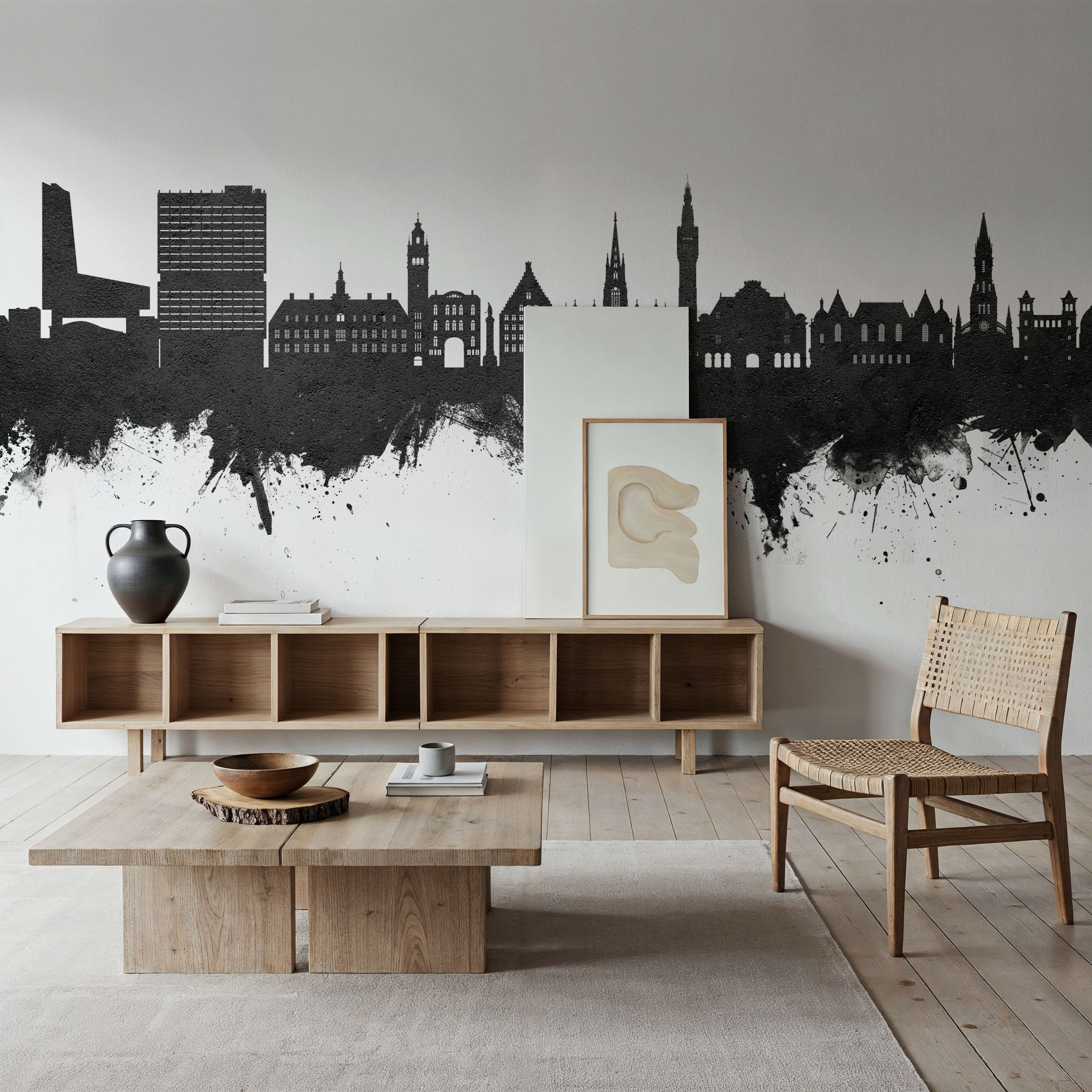 Lille France Skyline Black & White