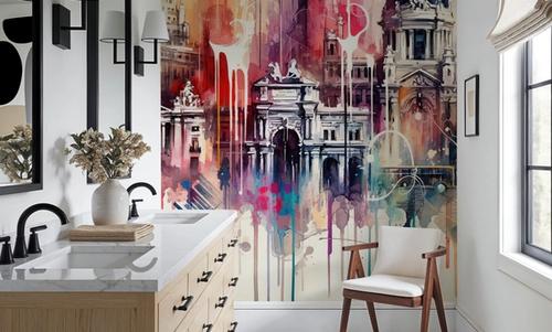 Watercolor Skyline Madrid
