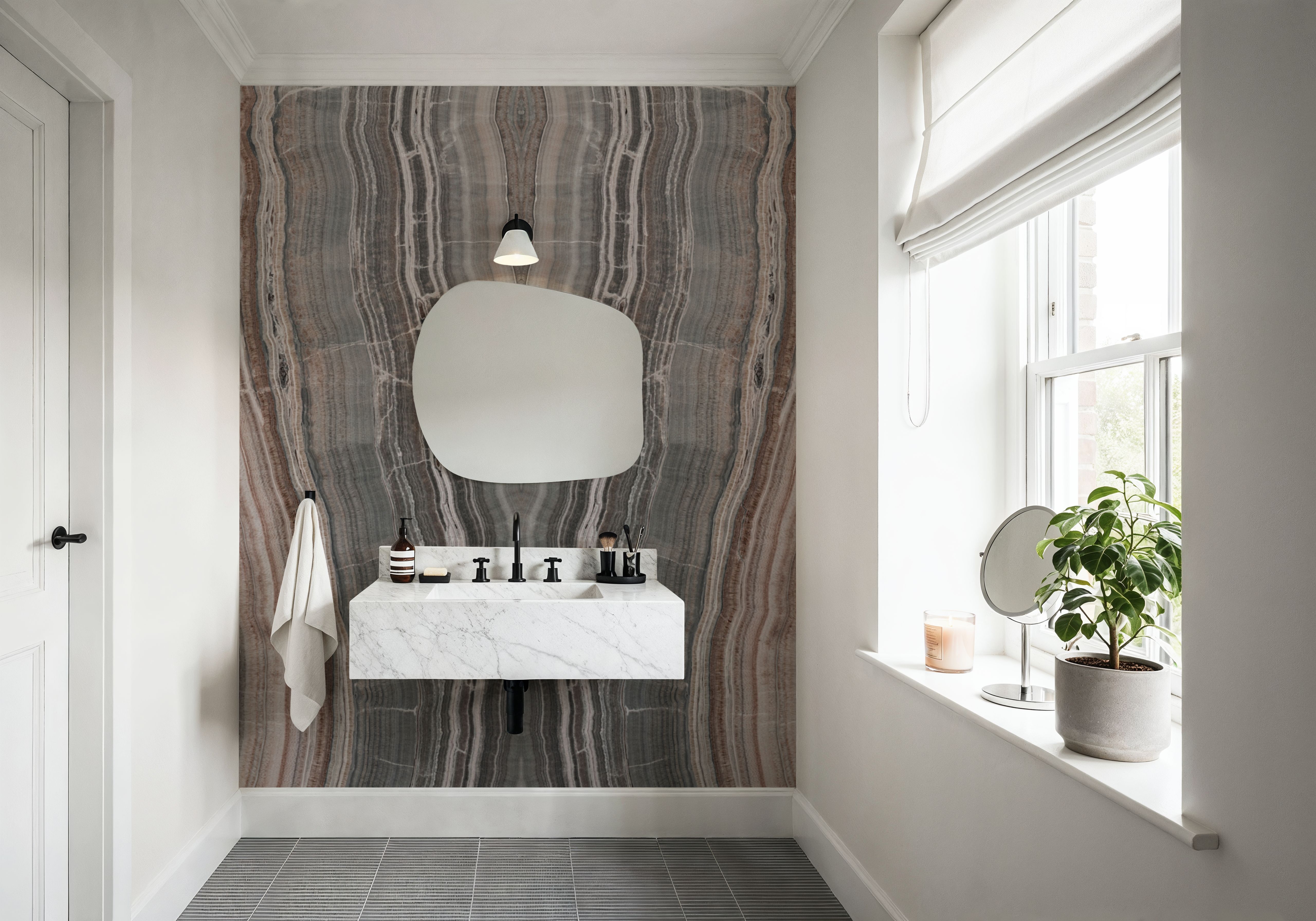 Onyx Mirage Bookmatched, Dusty Terracotta
