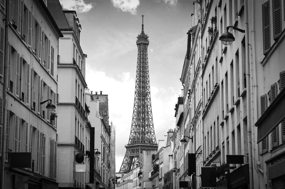 Eiffel Tower in Paris, Black & White
