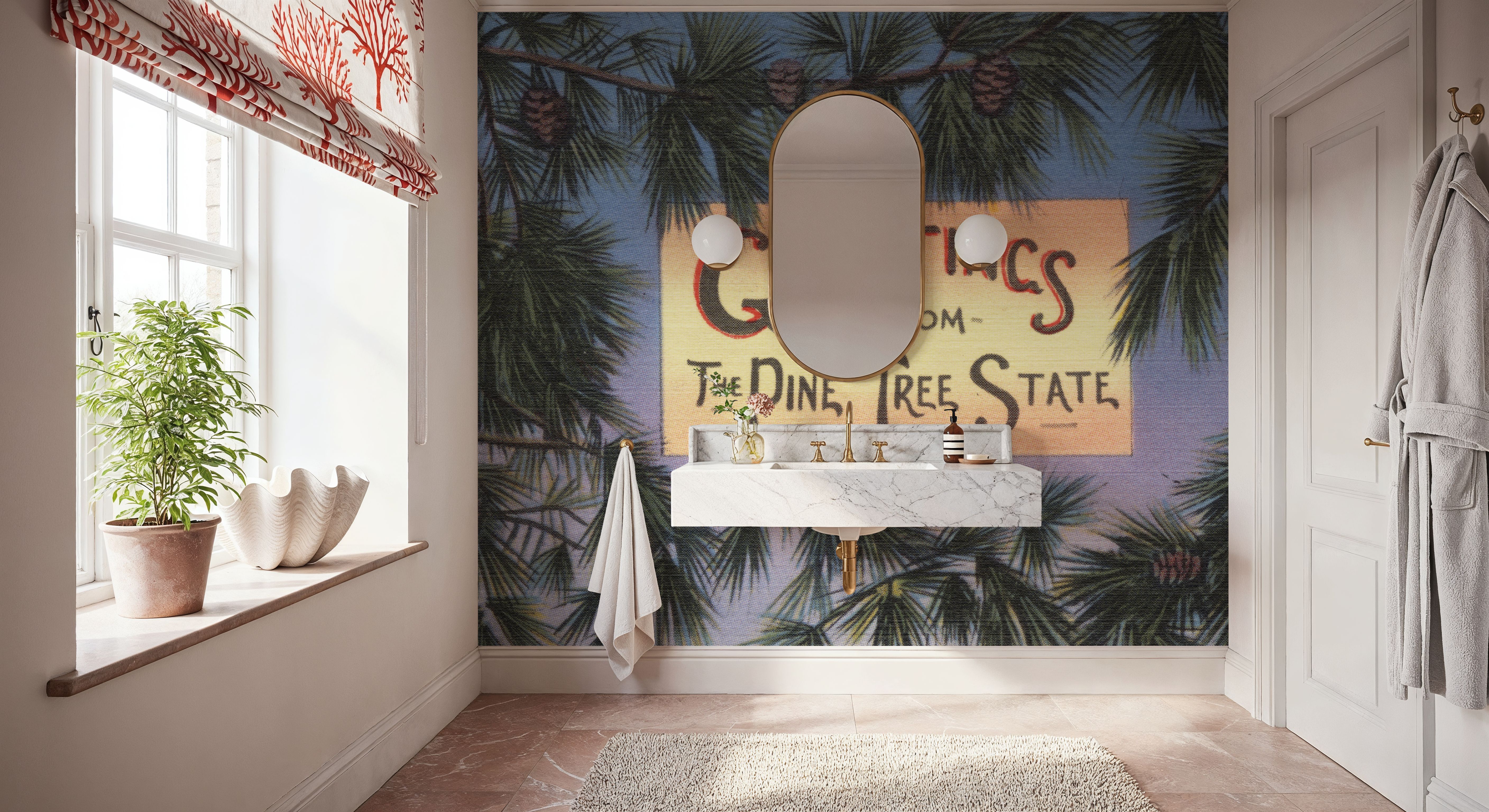 Greetings from Pine Tree State - Screenprint Postcard