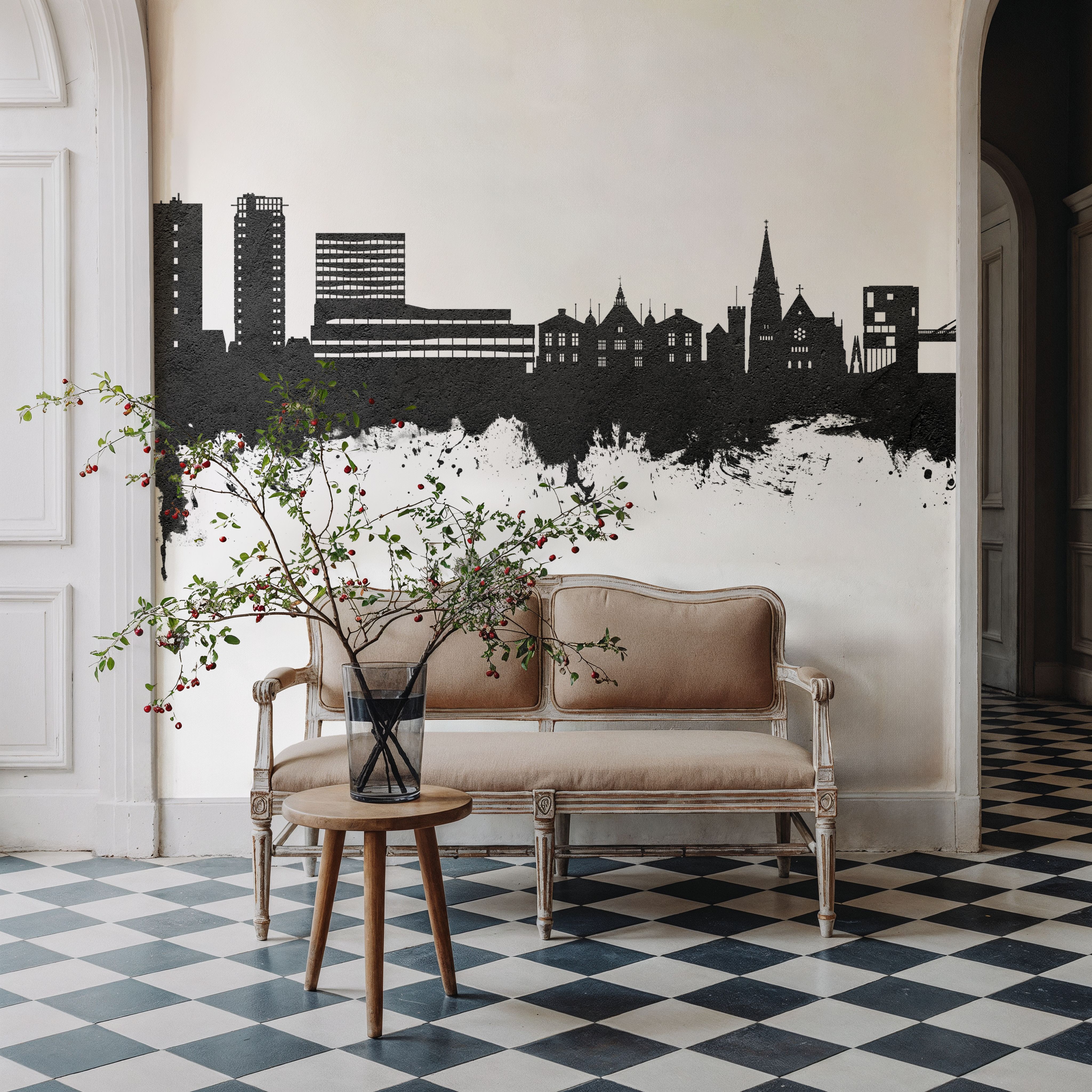 Umeå Skyline Black & White