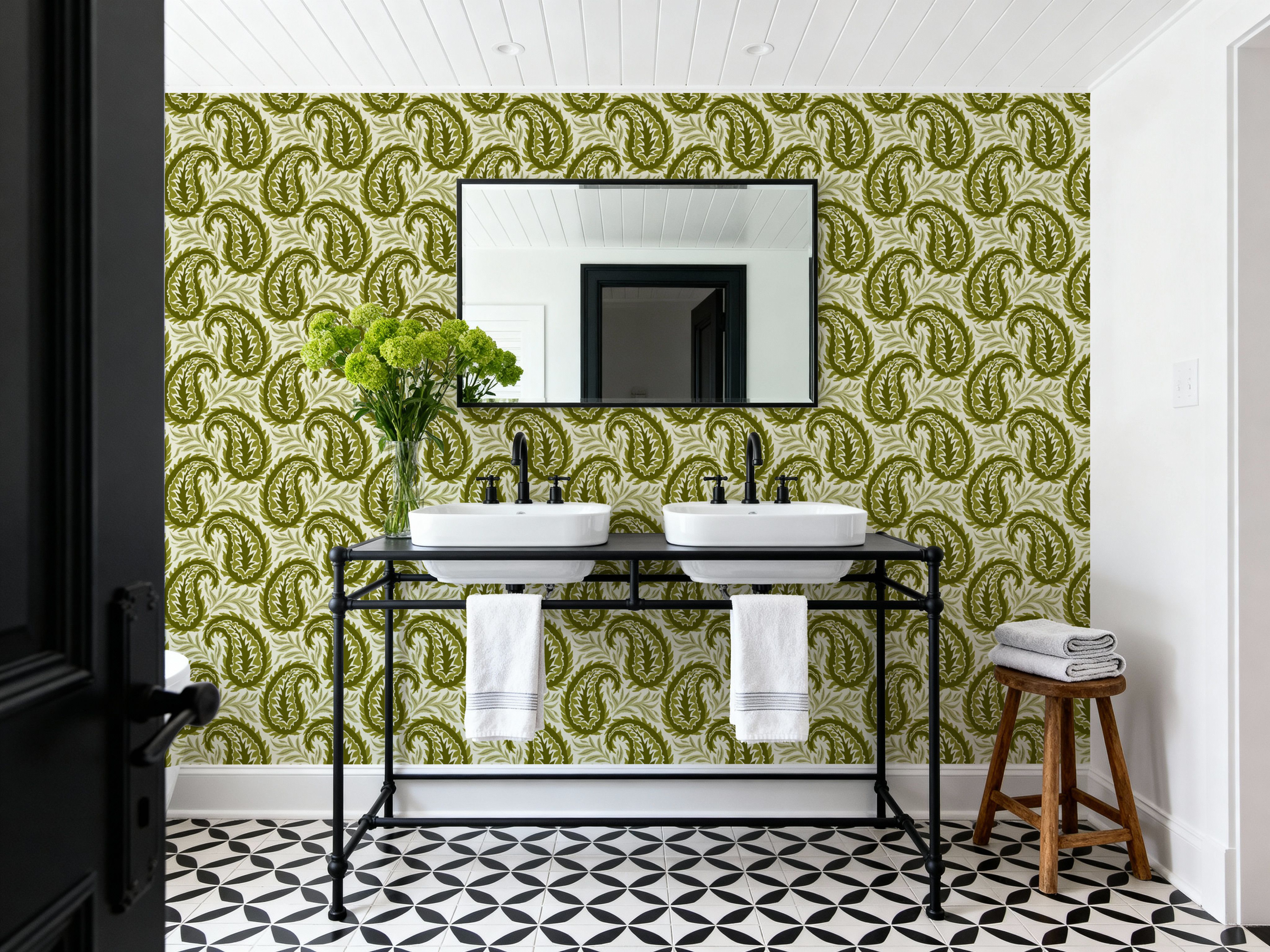 Botanical Paisley, Olive