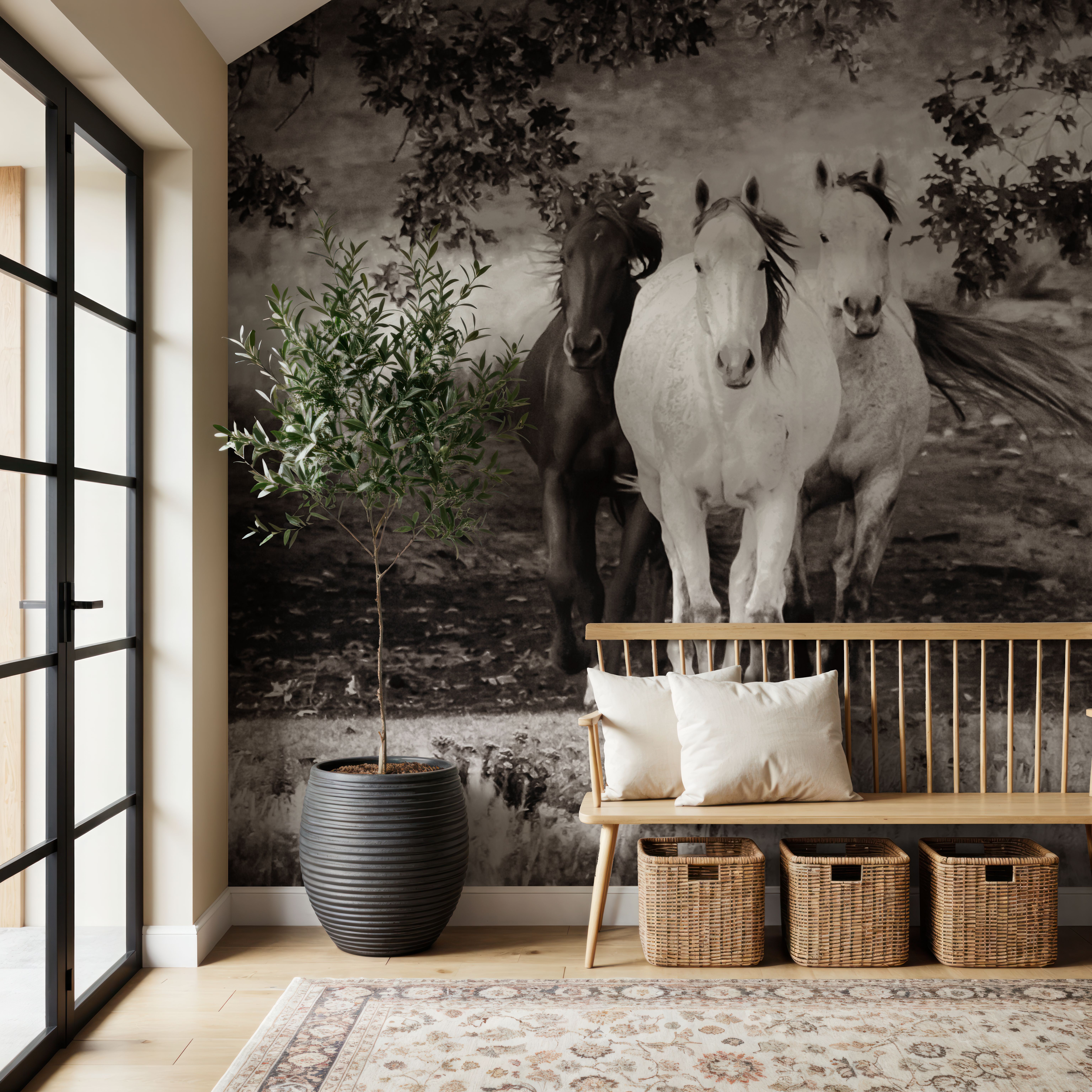 Three Wild Horses Sepia