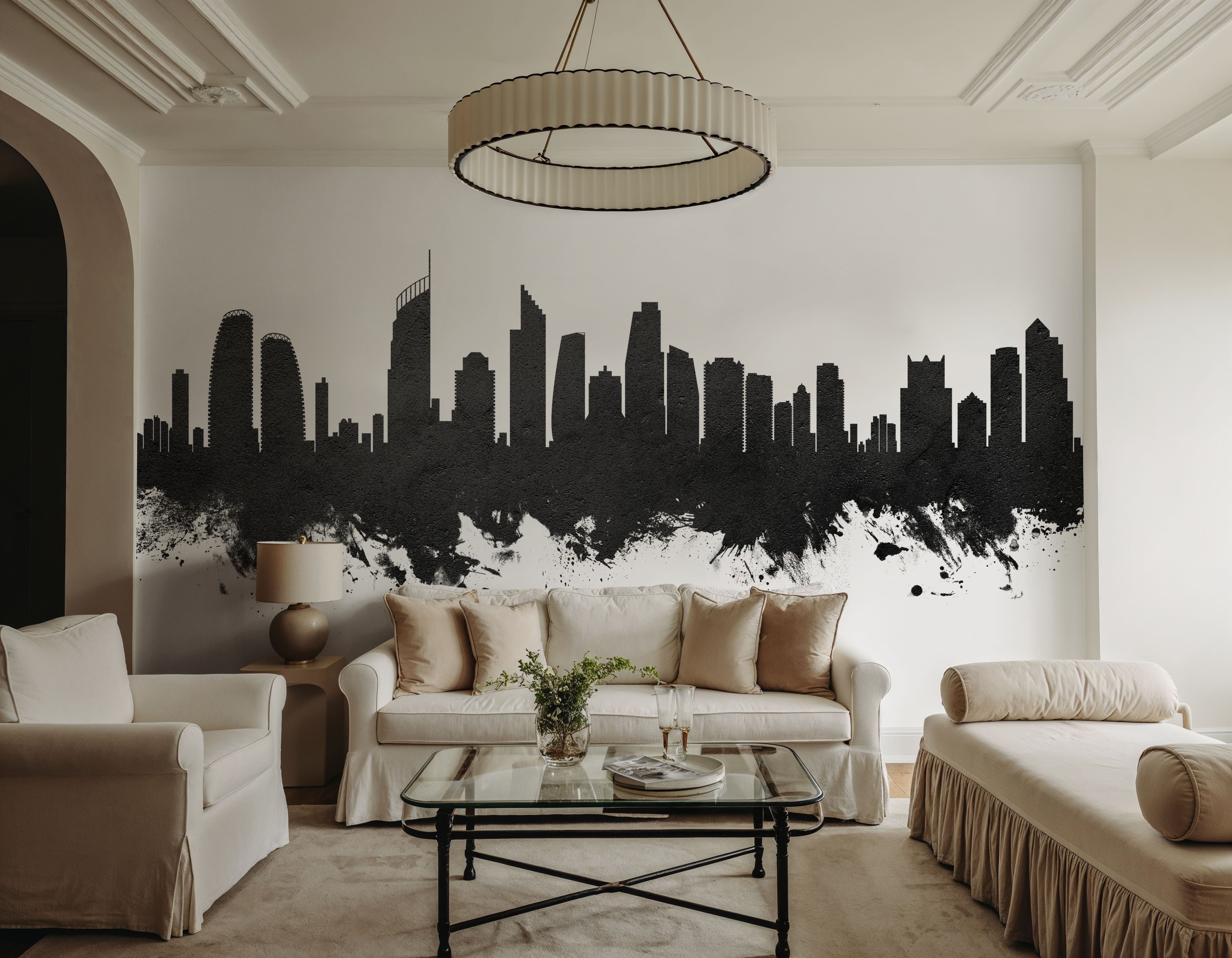 Gold Coast Australia Skyline Black & White