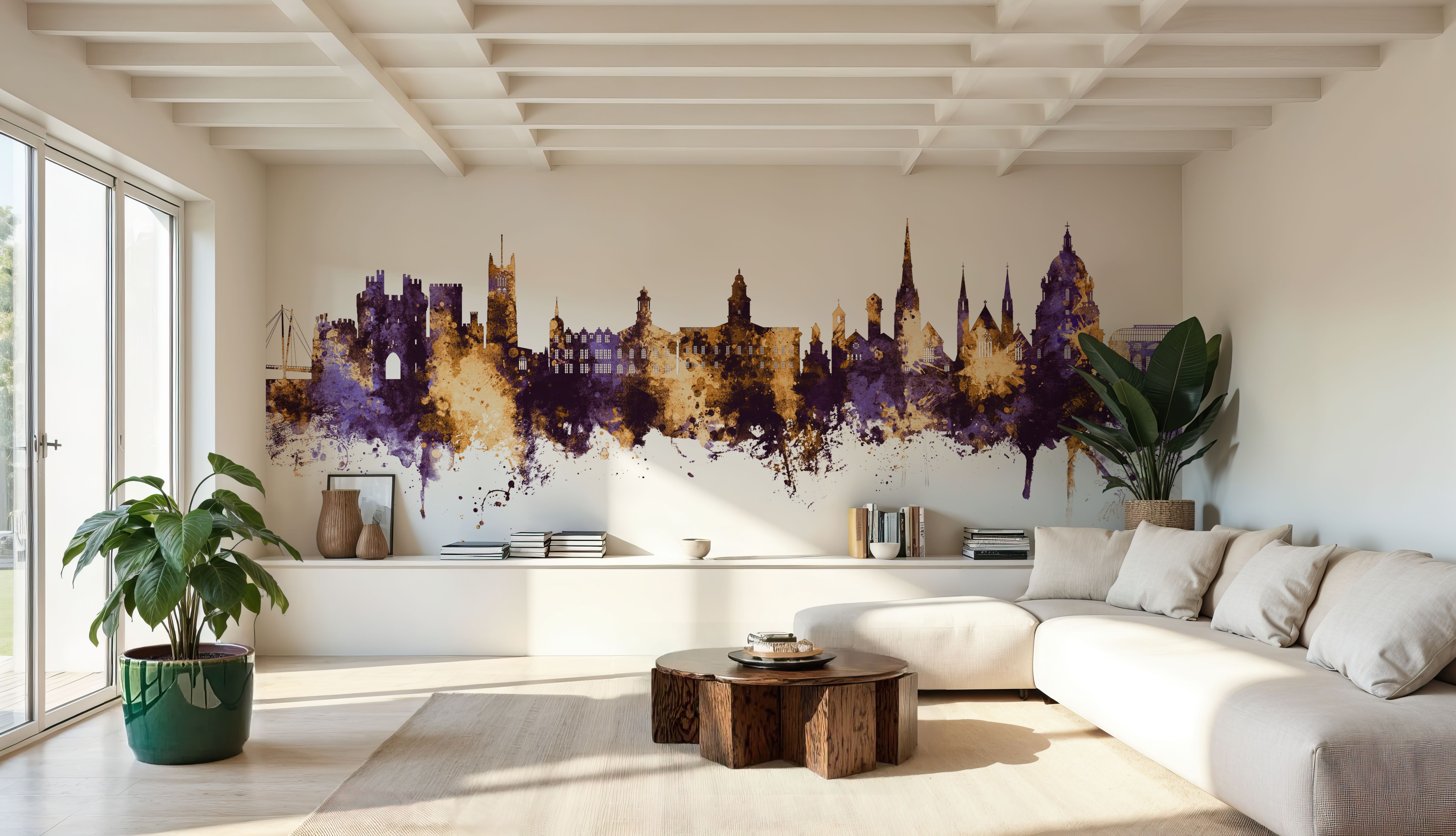 Lancaster England Skyline Purple & Gold