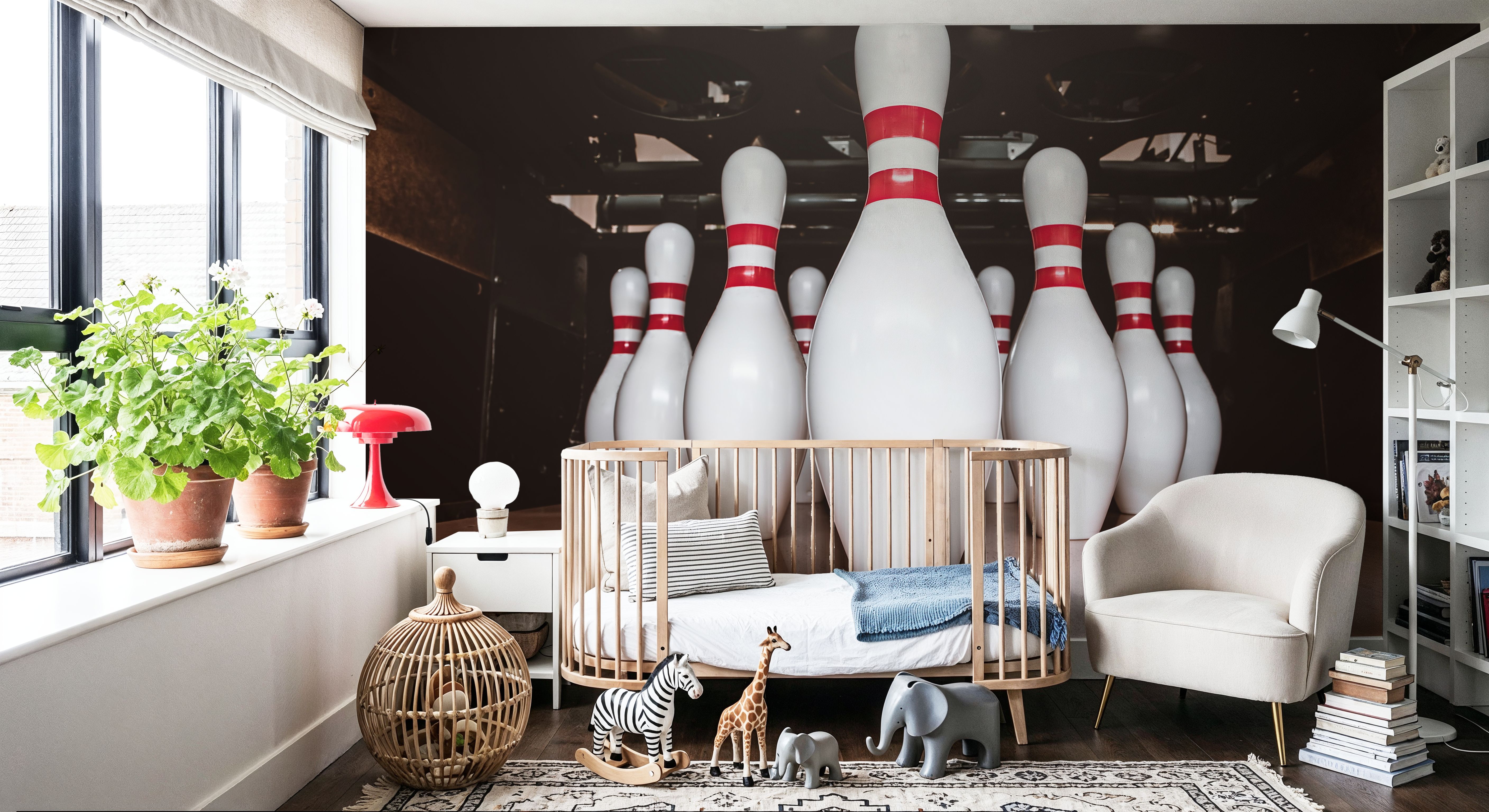 Wall Mural - 10 Pins - Hobbies Sports mural wallpaper - White - Offices - Wallism US - Premium, Textured or Peel & Stick