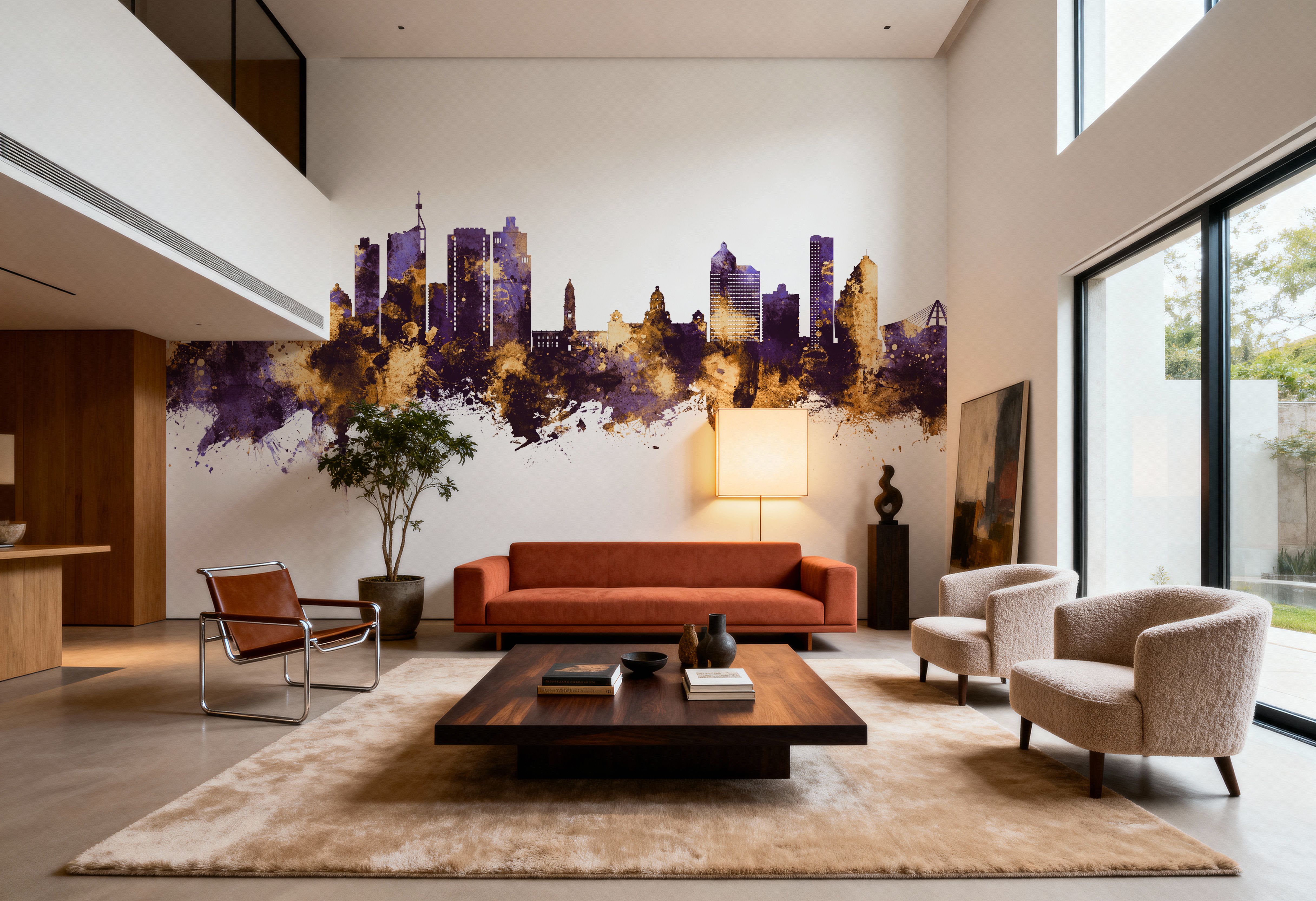 Durban South Africa Skyline Purple & Gold