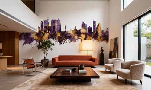 Durban South Africa Skyline Purple & Gold