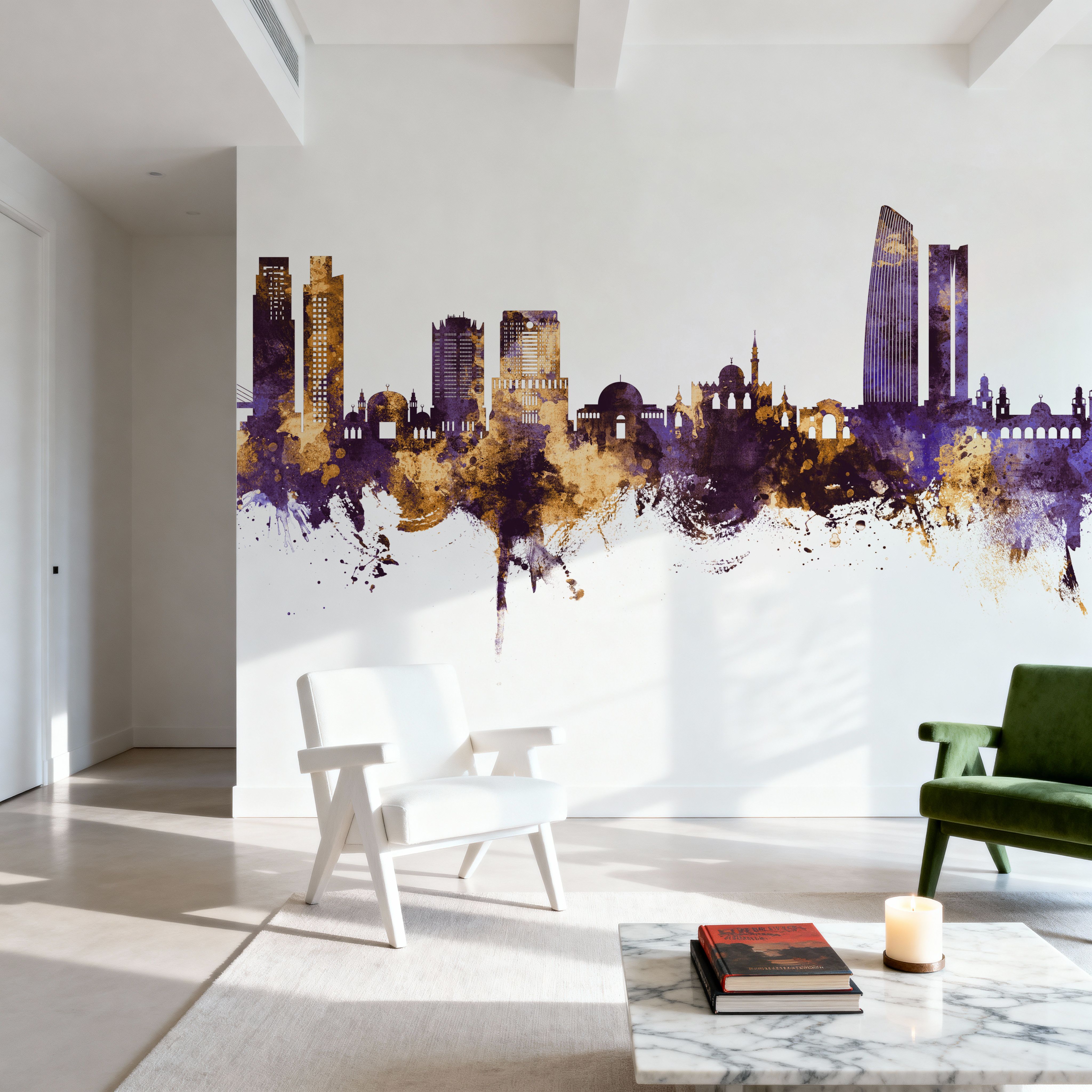 Amman Skyline Purple & Gold