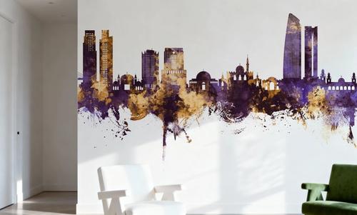 Amman Skyline Purple & Gold