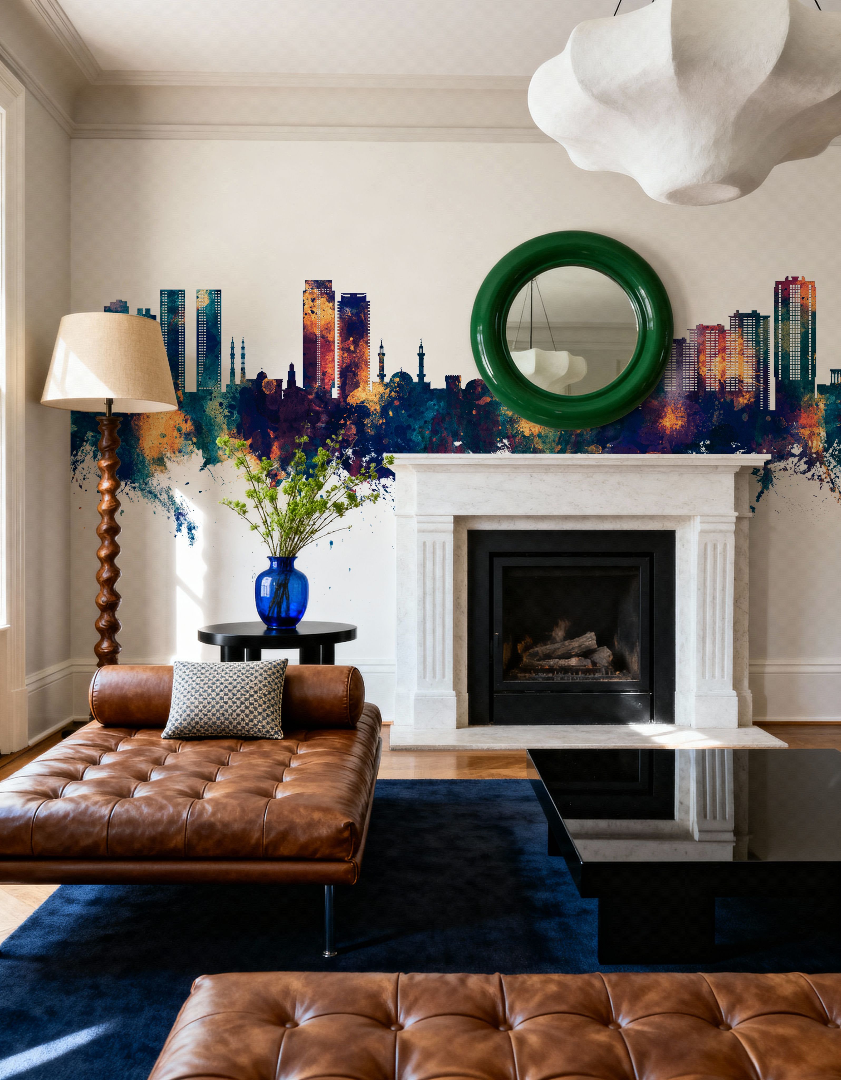 Ajman Skyline Blue & Bronze