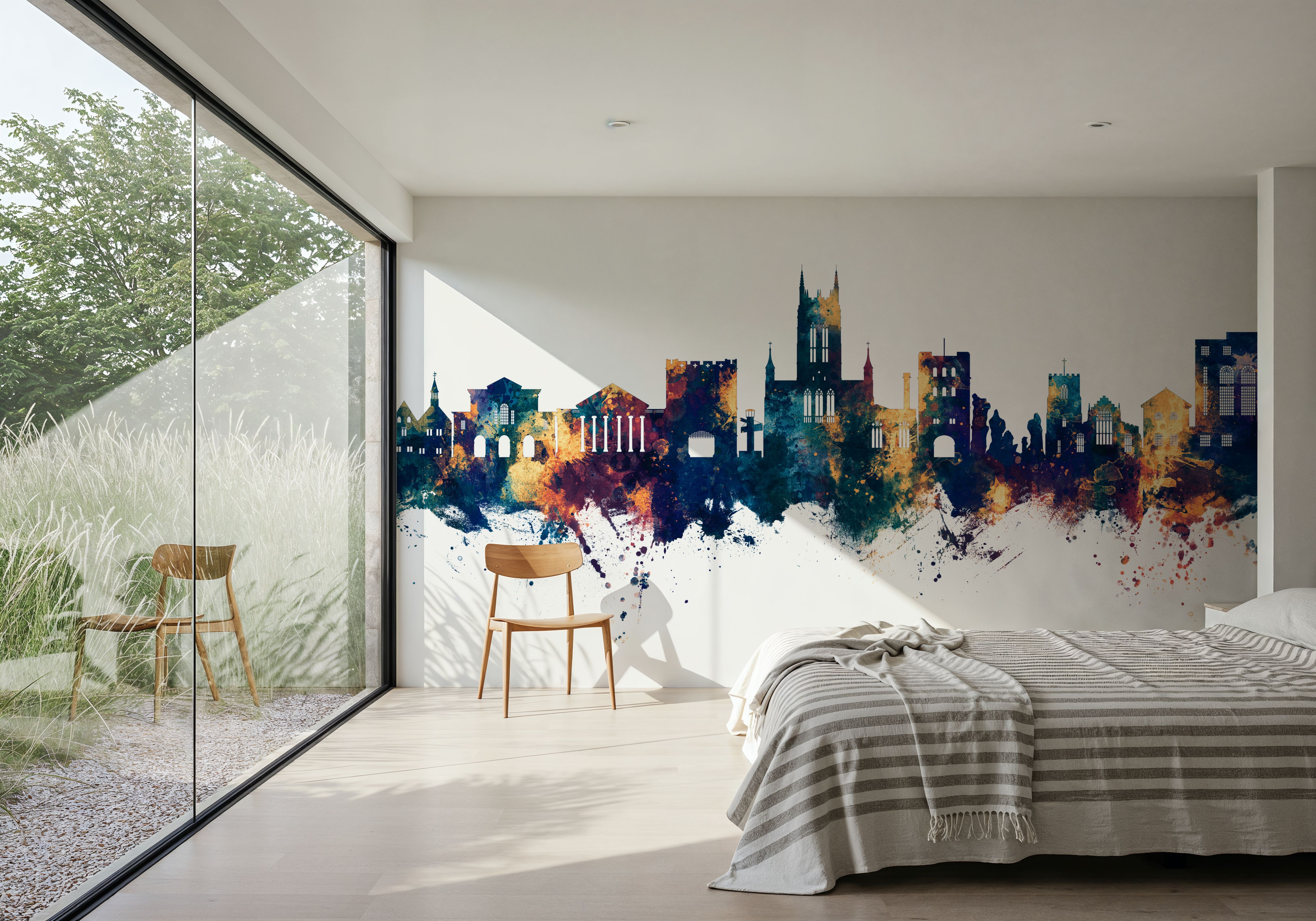 Bury St Edmunds England Skyline Blue & Bronze