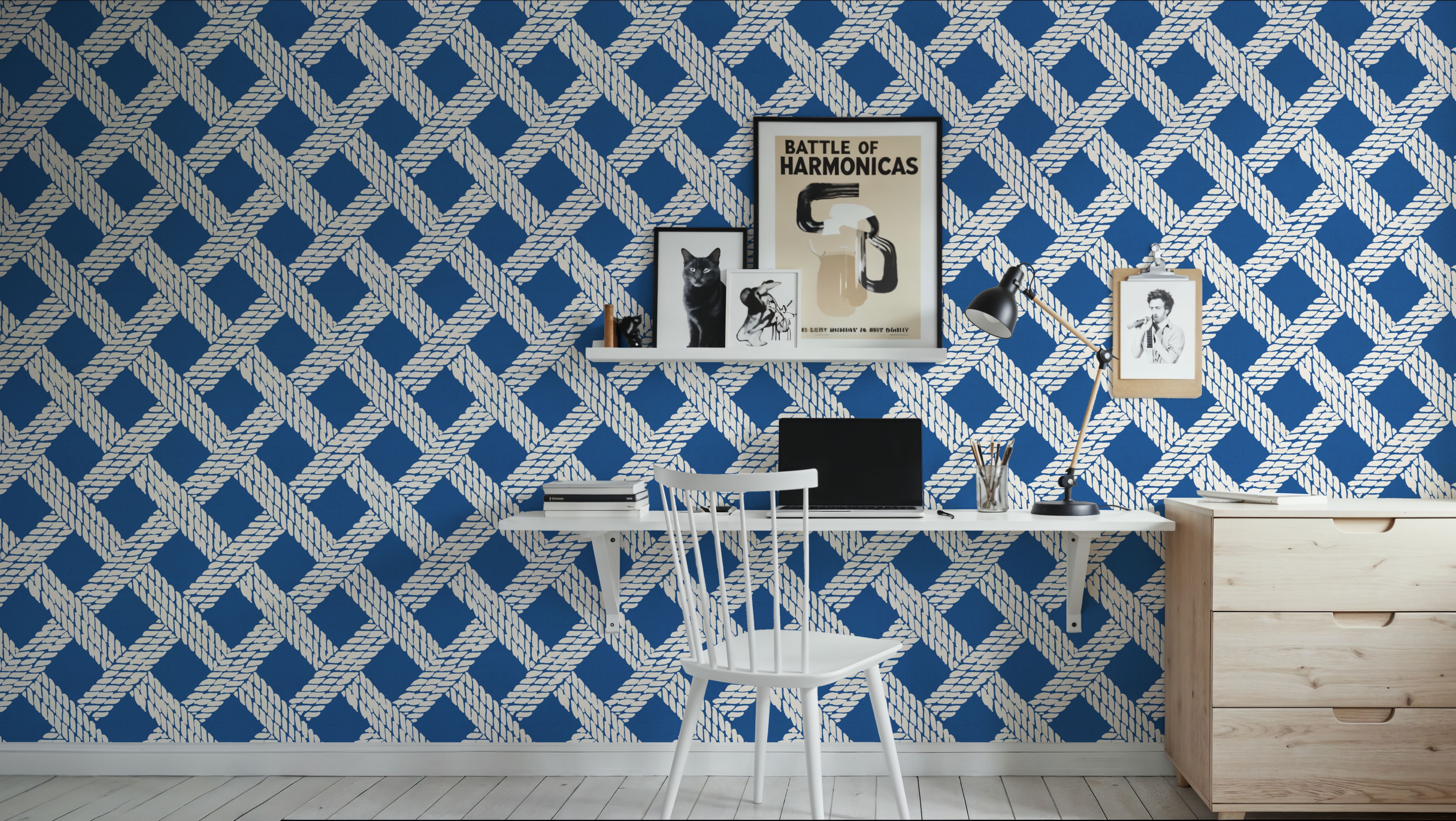 Seafood Shanty White On Blue I