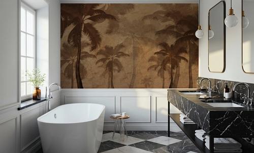 Sepia Palm Trees