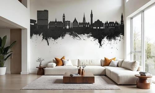 Lille France Skyline Black & White