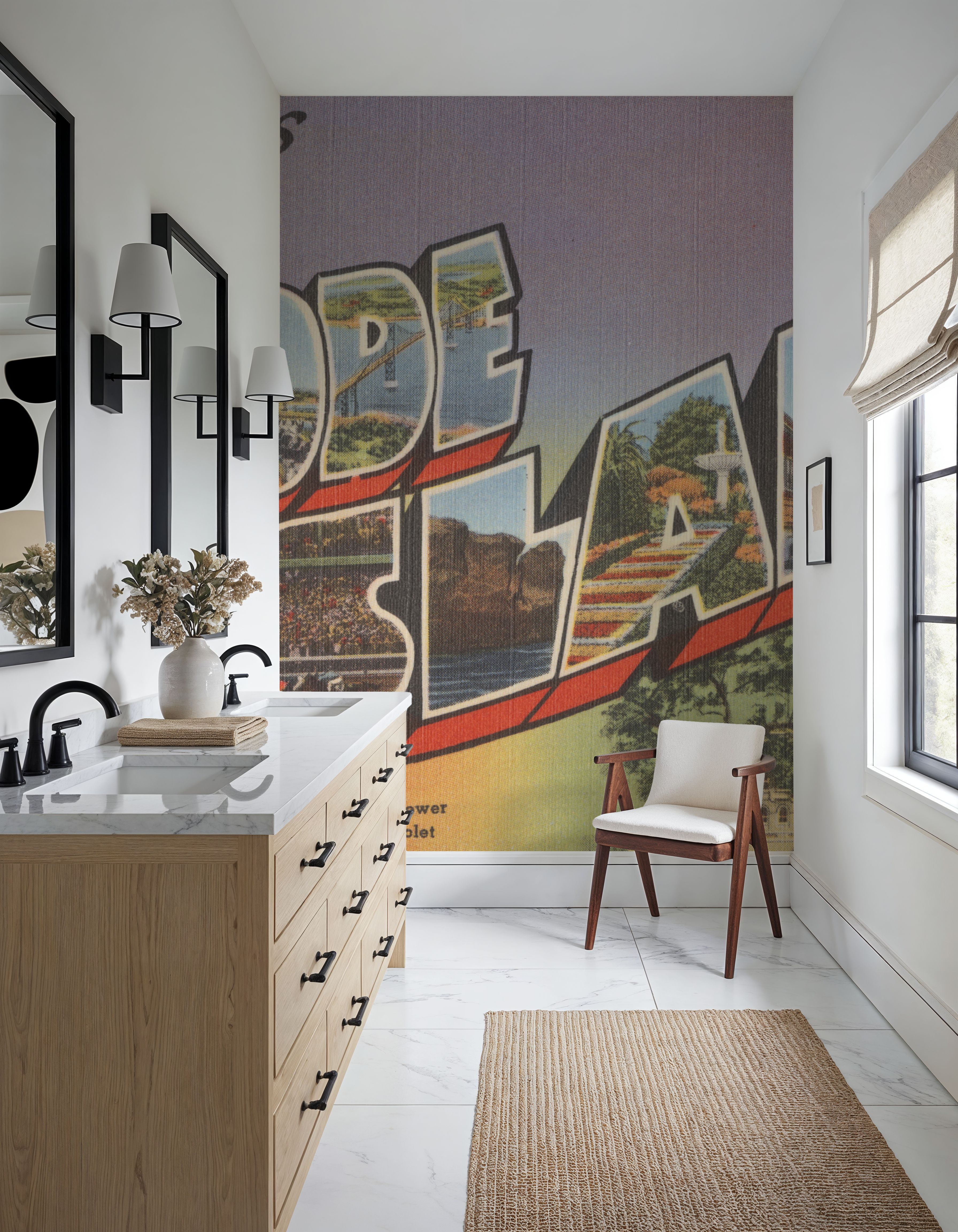 Greetings from Rhode Island - Screenprint Postcard