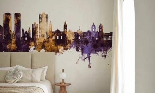 Lima Peru Skyline Purple & Gold