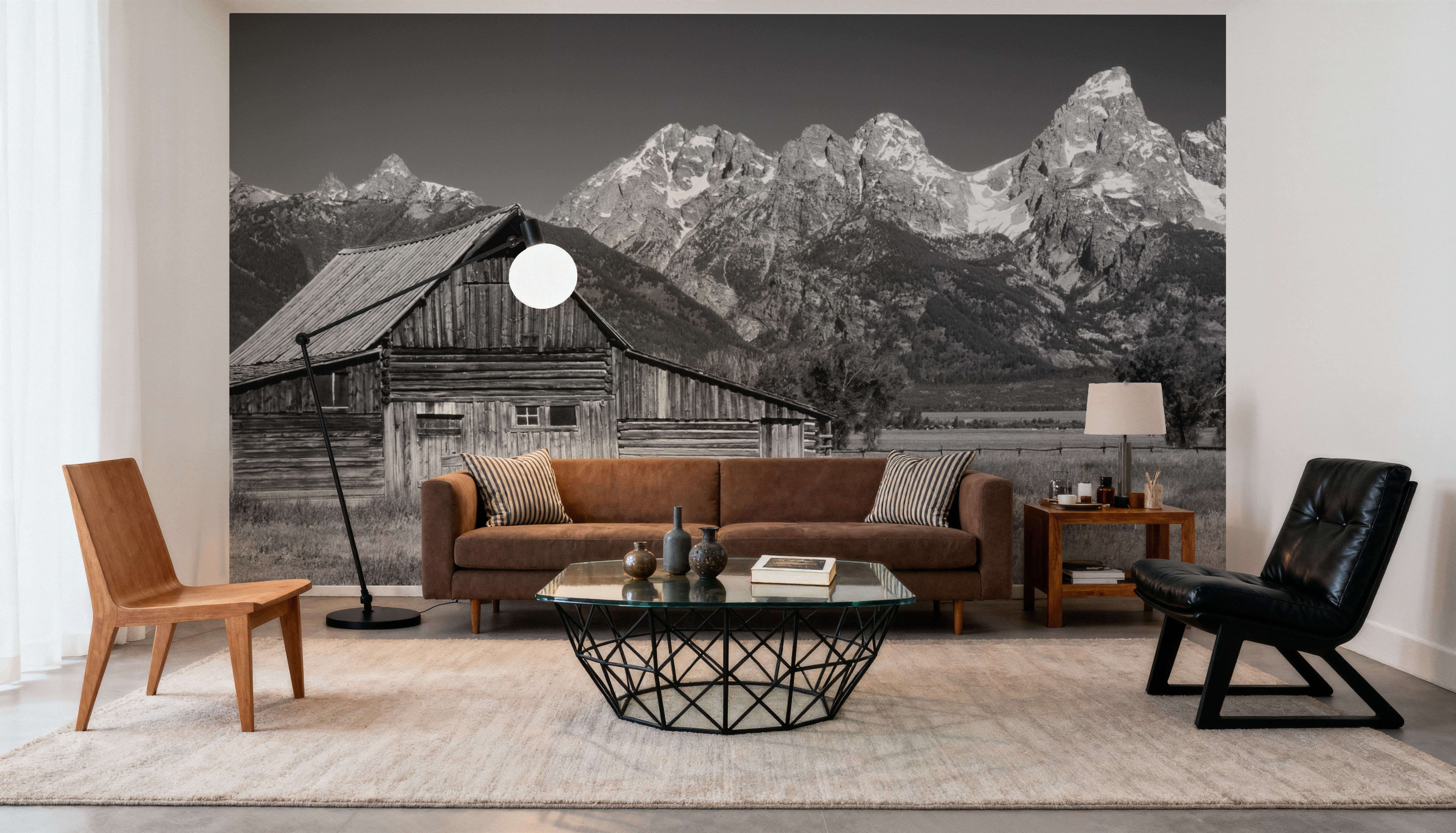 Mountain Homestead Black & White